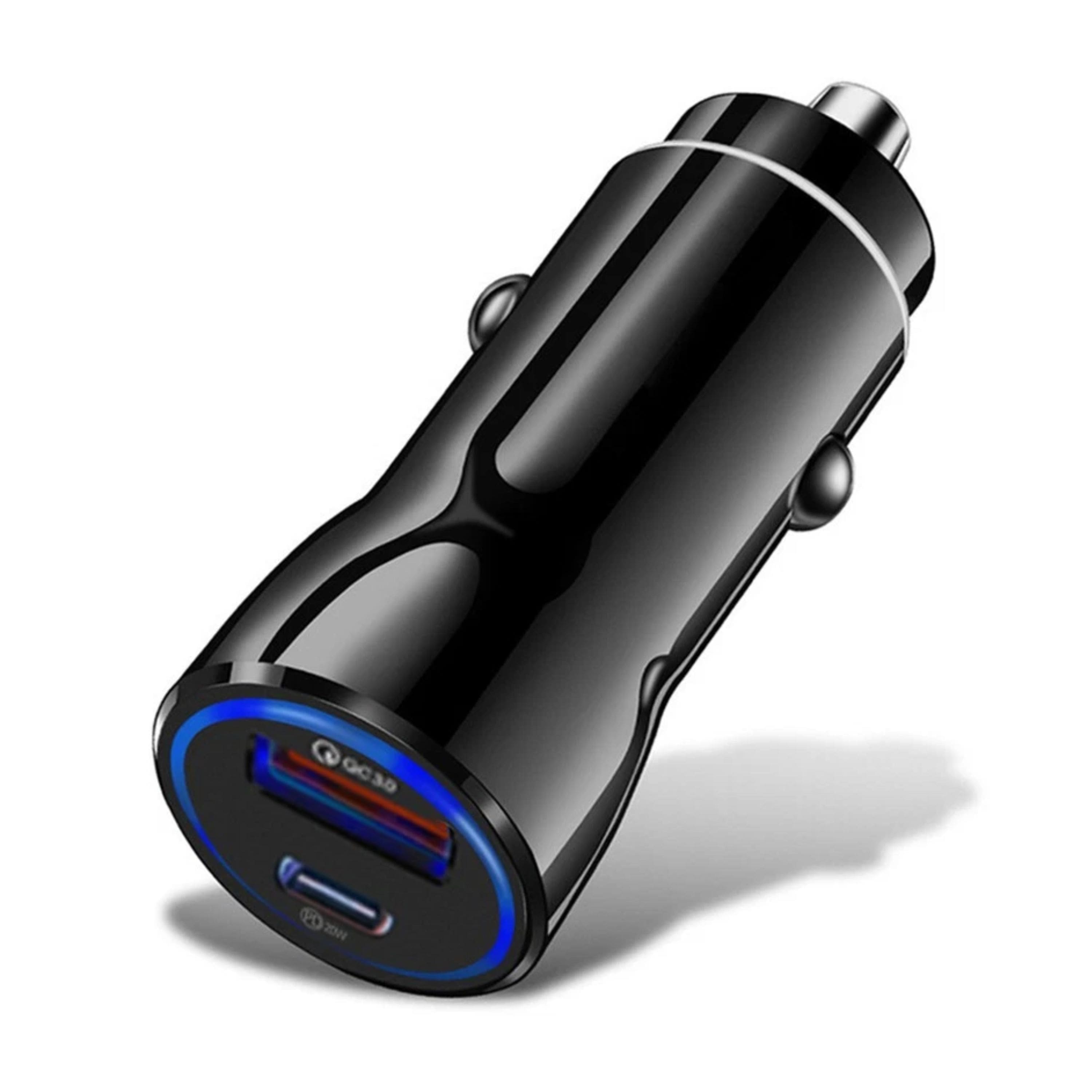 Kitcheniva - Premium Car Charger Dual USB-C PD 30W Fast Charging Adapter Black - Black