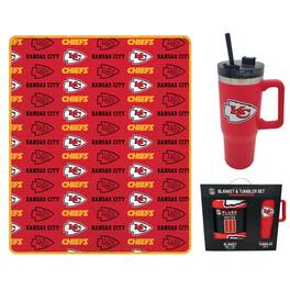 Pegasus - Kansas City Chiefs 60" x 70" Logo Blanket and 30oz Stainless Steel Tumbler Combo - Multicolor