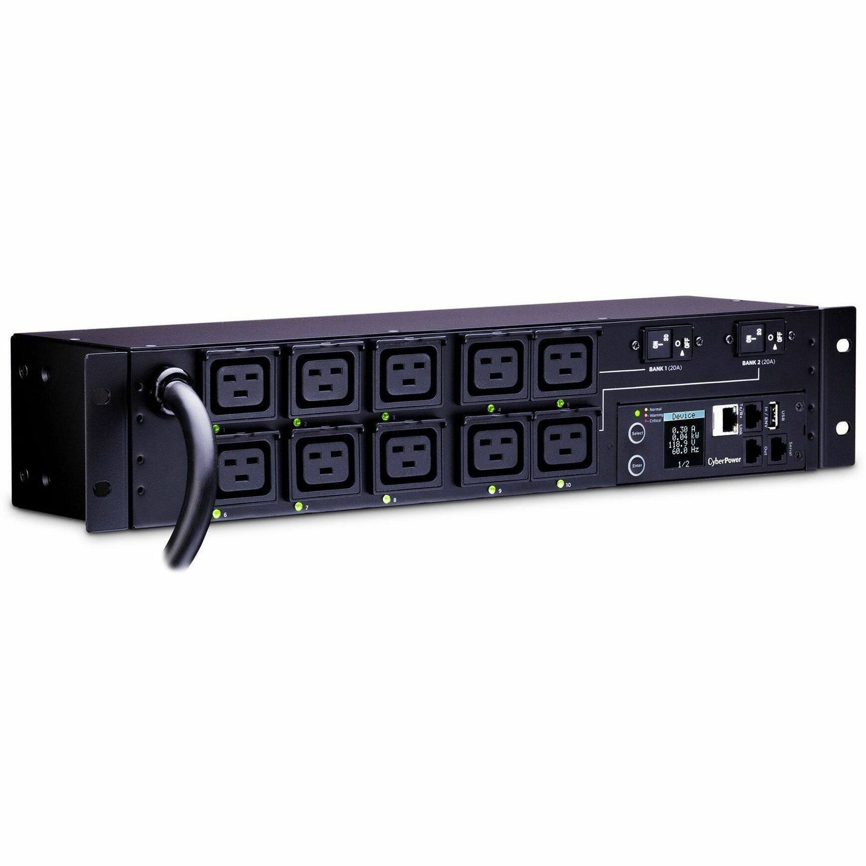 DO OFF - o BANK1(20A)  
0  
65 0 OFF BANK (20)  
down  
Device 0.38 0.84k W 118.9 68.8 ANUM  
CyberPower 1/2