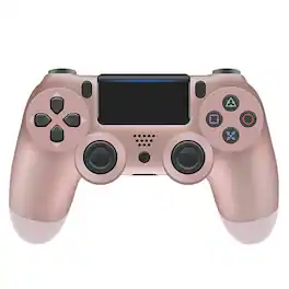 YONWAY - Wireless Bluetooth Game Controller for PlayStation 4, Console Gamepad with Touch Panel, Six-axis Dual Vibration - Rose Gold