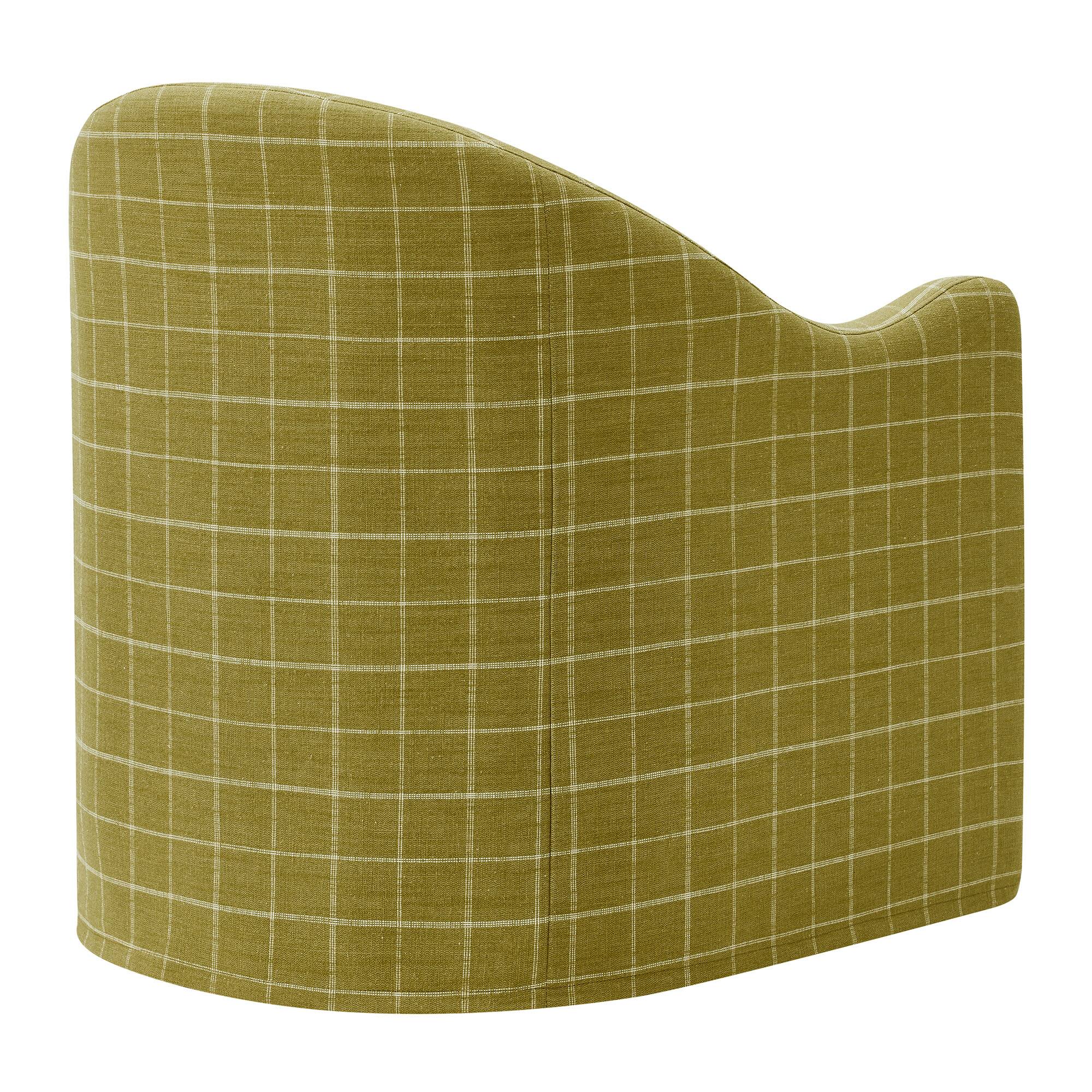 Alt View 3. Modway - Bardot Linen Blend Accent Chair by Modway - Artichoke Windowpane Check.