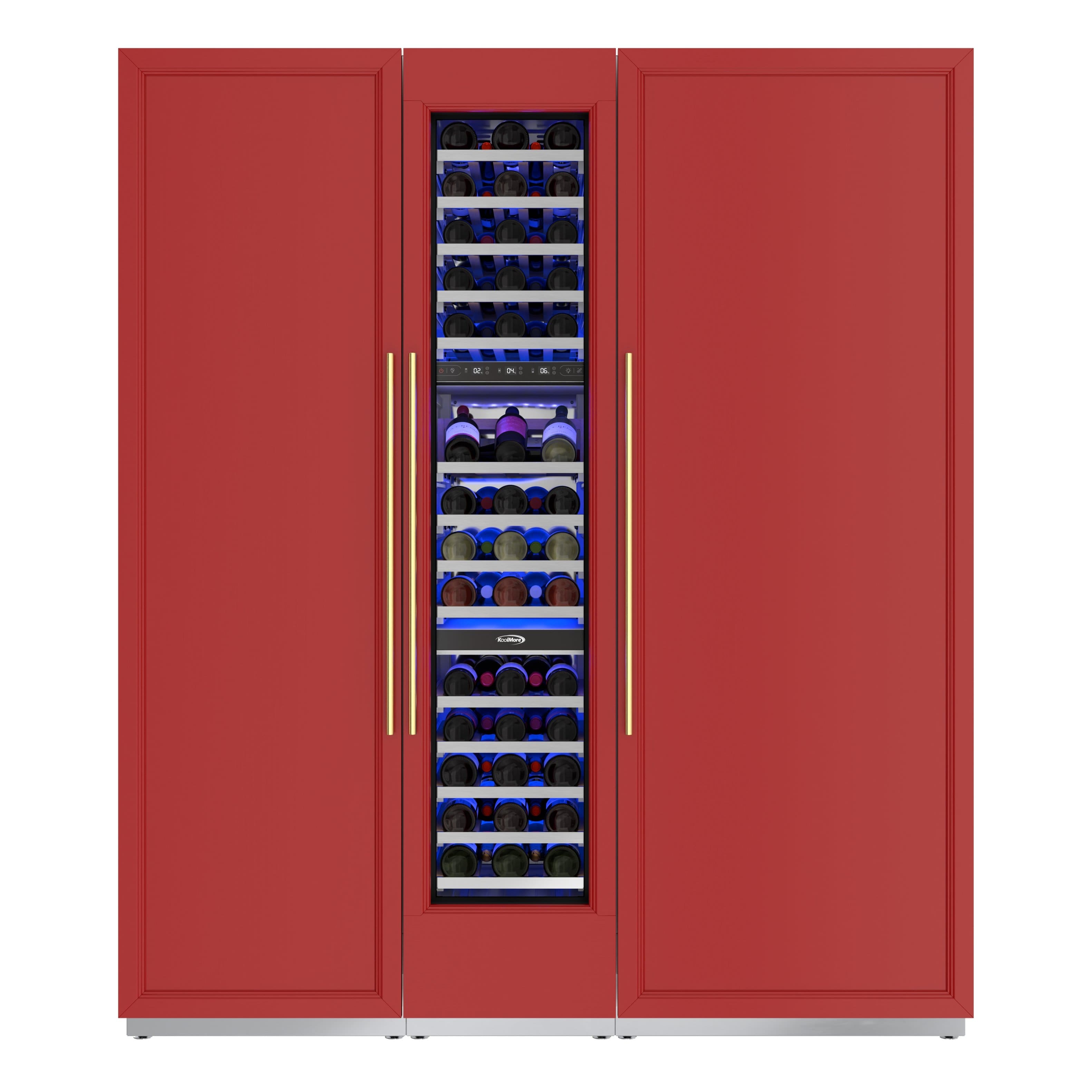 Front. Koolmore - KoolMore Reserve Panel Ready 30 in. Column Refrigerator with a 18 in. Wine Cooler and 24 in. Freezer - White.