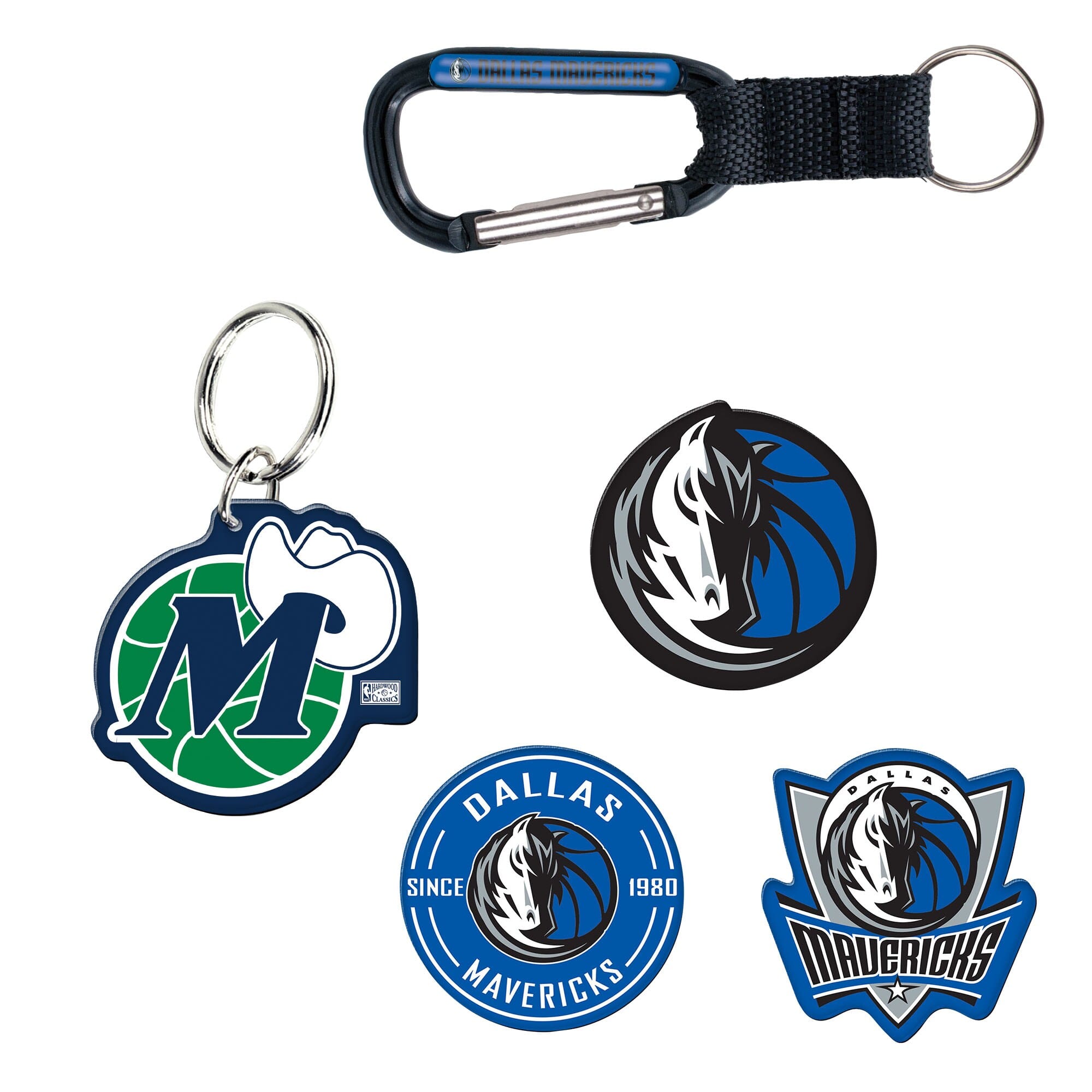 WinCraft - Dallas Mavericks 5-Pack Key Ring and Fridge Magnet Set - Multicolor