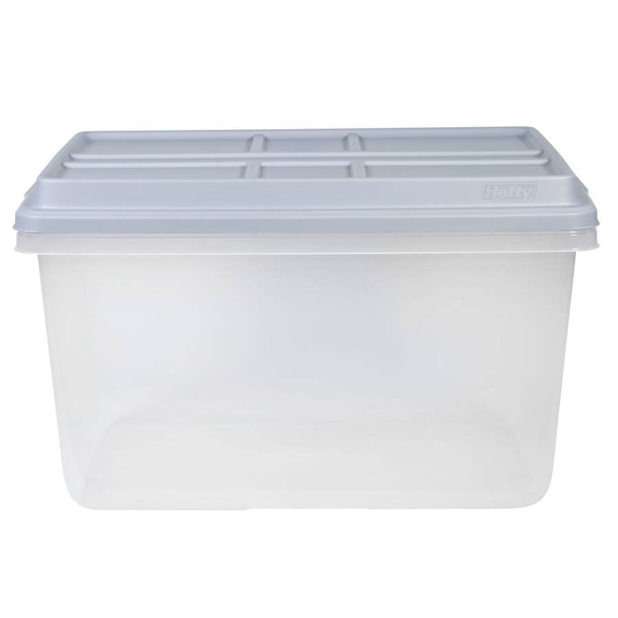 Hefty 72 Qt Hi Rise Stackable Plastic Storage Bin with Lid, 6 Pack ...