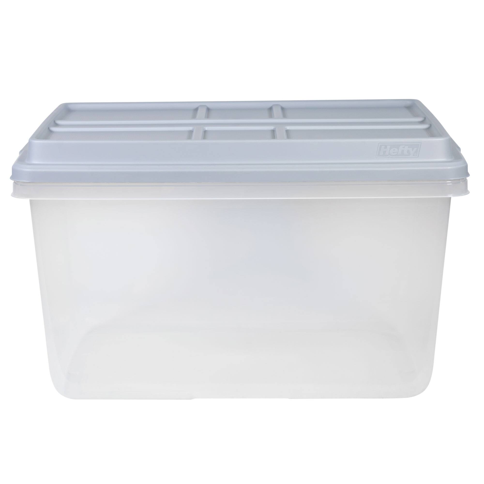 Alt View 4. Hefty - Hefty 72 Qt Hi-Rise Stackable Plastic Storage Bin with Lid, 6 Pack, Quarry Gray - Quarry - Gray.