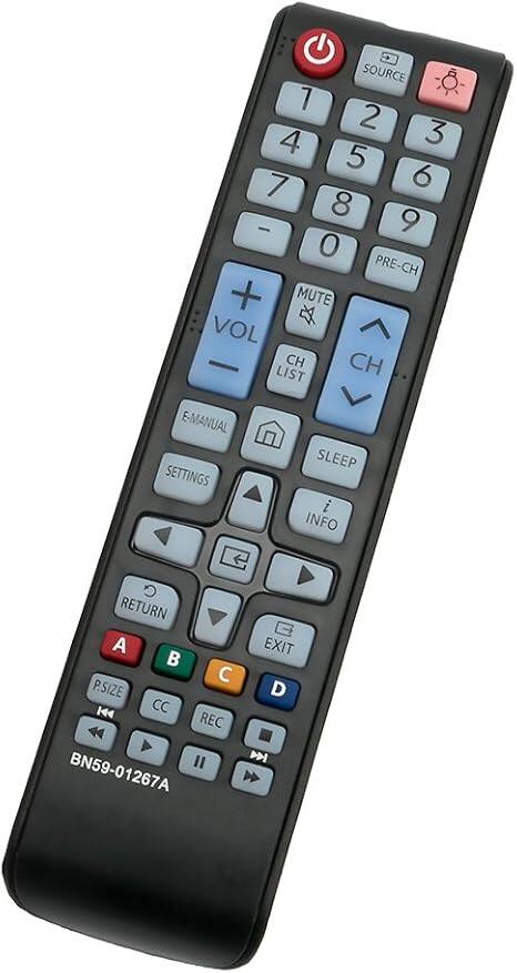 SOURCE 1 2 3 4 5 6 7 8 9 0 PRE-CH + MUTE VOL - CH CH LIST E-MANUAL SETTINGS SLEEP INFO RETURN A EXIT P.SIZE D CC REC II BN59-01267A