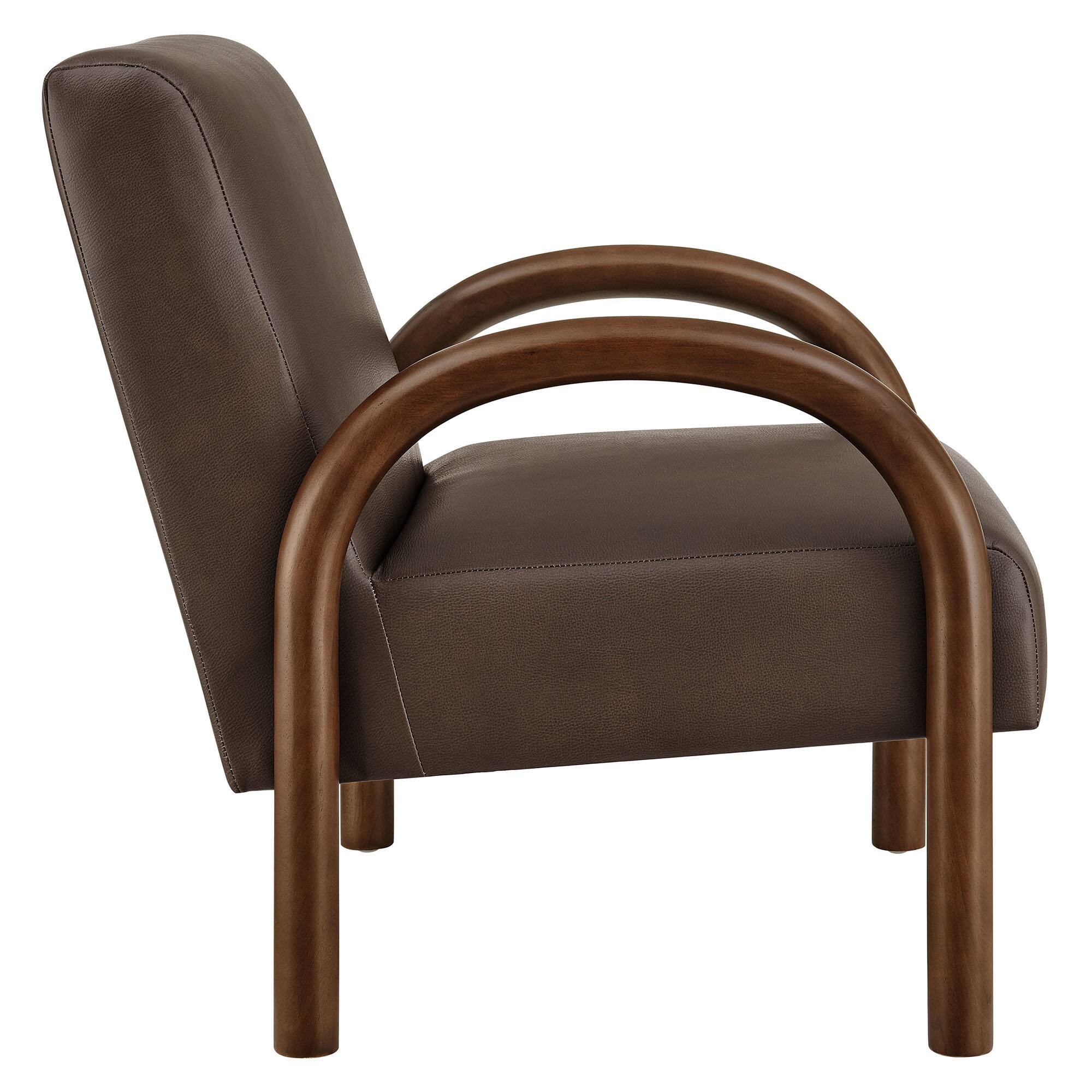 Alt View 2. Modway - Lunet Faux Leather Upholstered Accent Chair by Modway - Espresso.