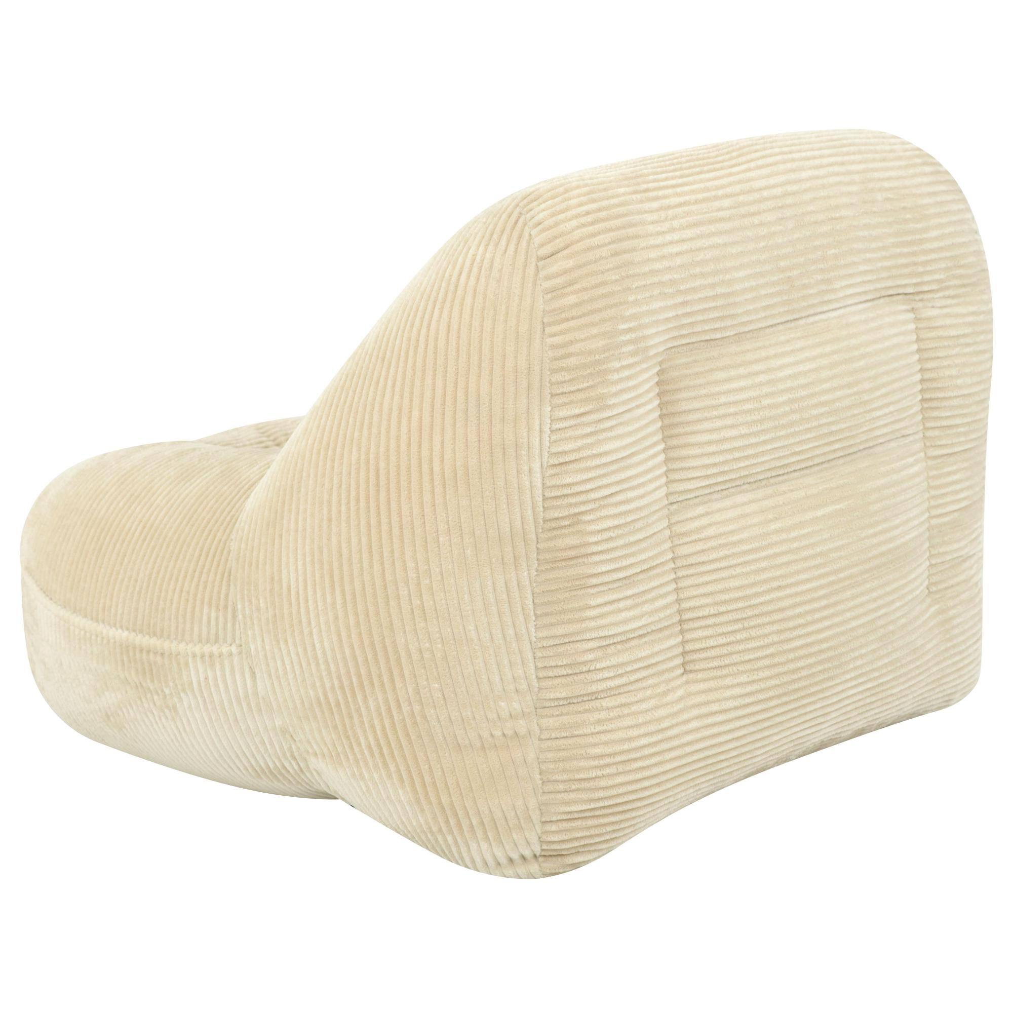 Alt View 2. GOODSILO - Plush Corduroy Fabric Beanbag Sofa for Cozy Living Spaces and Comfortable Lounging - Camel.