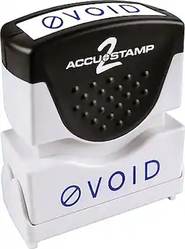 Accu-Stamp - 2 VOID Rectangle Pre-Inked Stamp, 1/2" x 1-5/8", Ink - Blue