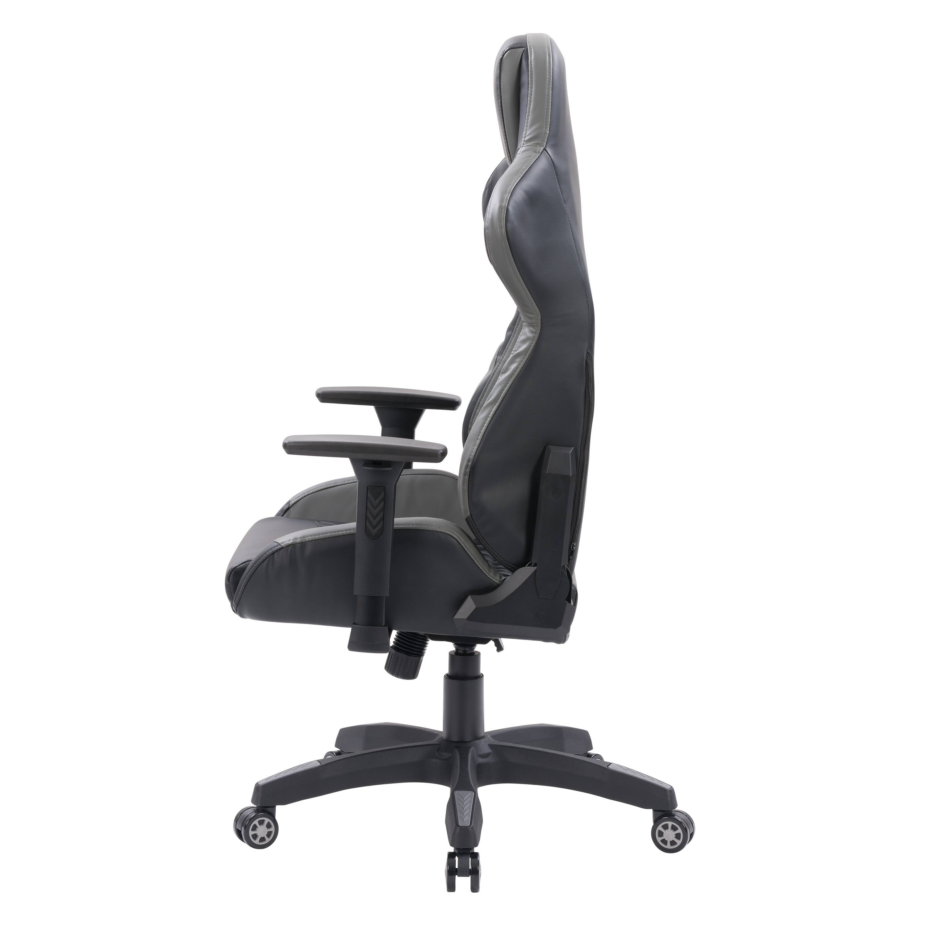 Left. CorLiving - Nightshade Gaming Chair - Black and Grey.