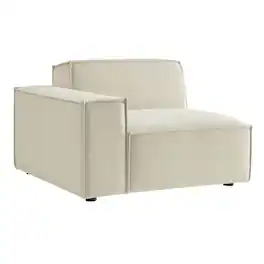 Restore Performance Fabric Upholstered Left-Facing Modular Lounge Chair by Modway - Ecru