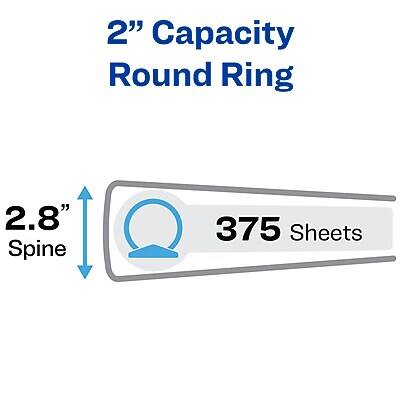 2" Capacity Round Ring  
2.8" Spine  
375 Sheets