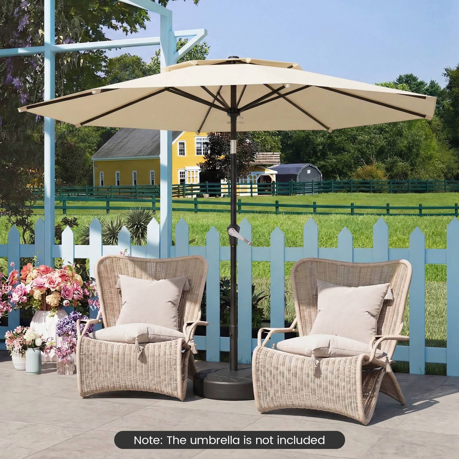 Note: The umbrella is not included