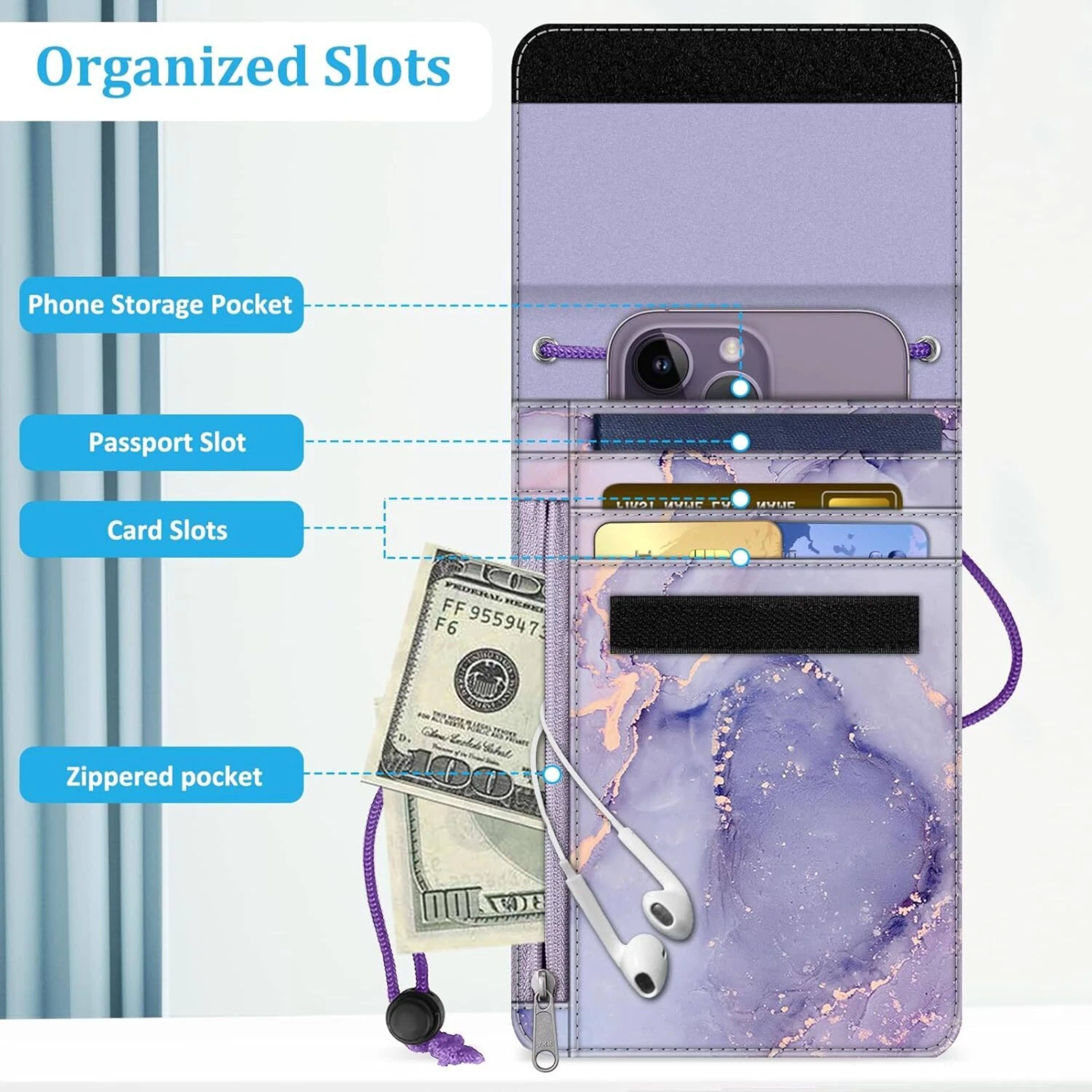 Organized Slots

- Phone Storage Pocket
- Passport Slot
- Card Slots
- Zippered pocket

LI NVUP PU MUL FRDKRAL FF F6 955947