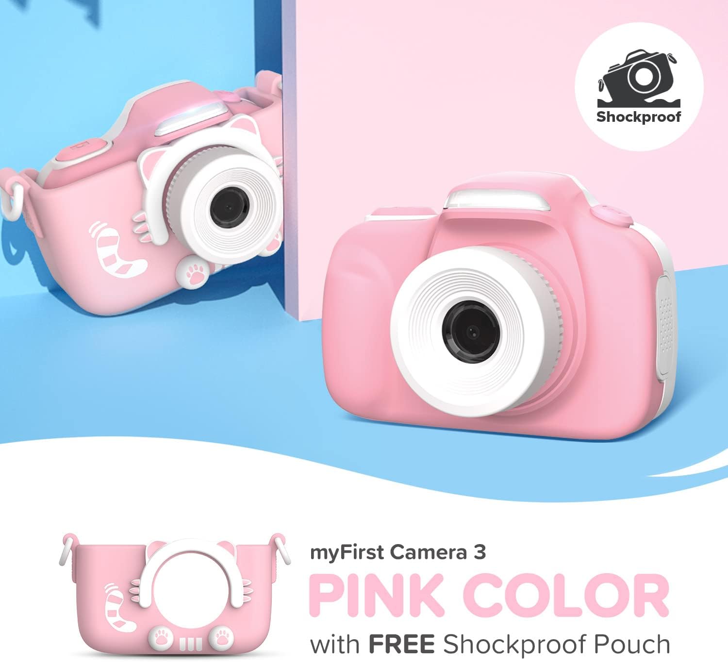 Shockproof myFirst Camera 3 Pink Color with Free Shockproof Pouch