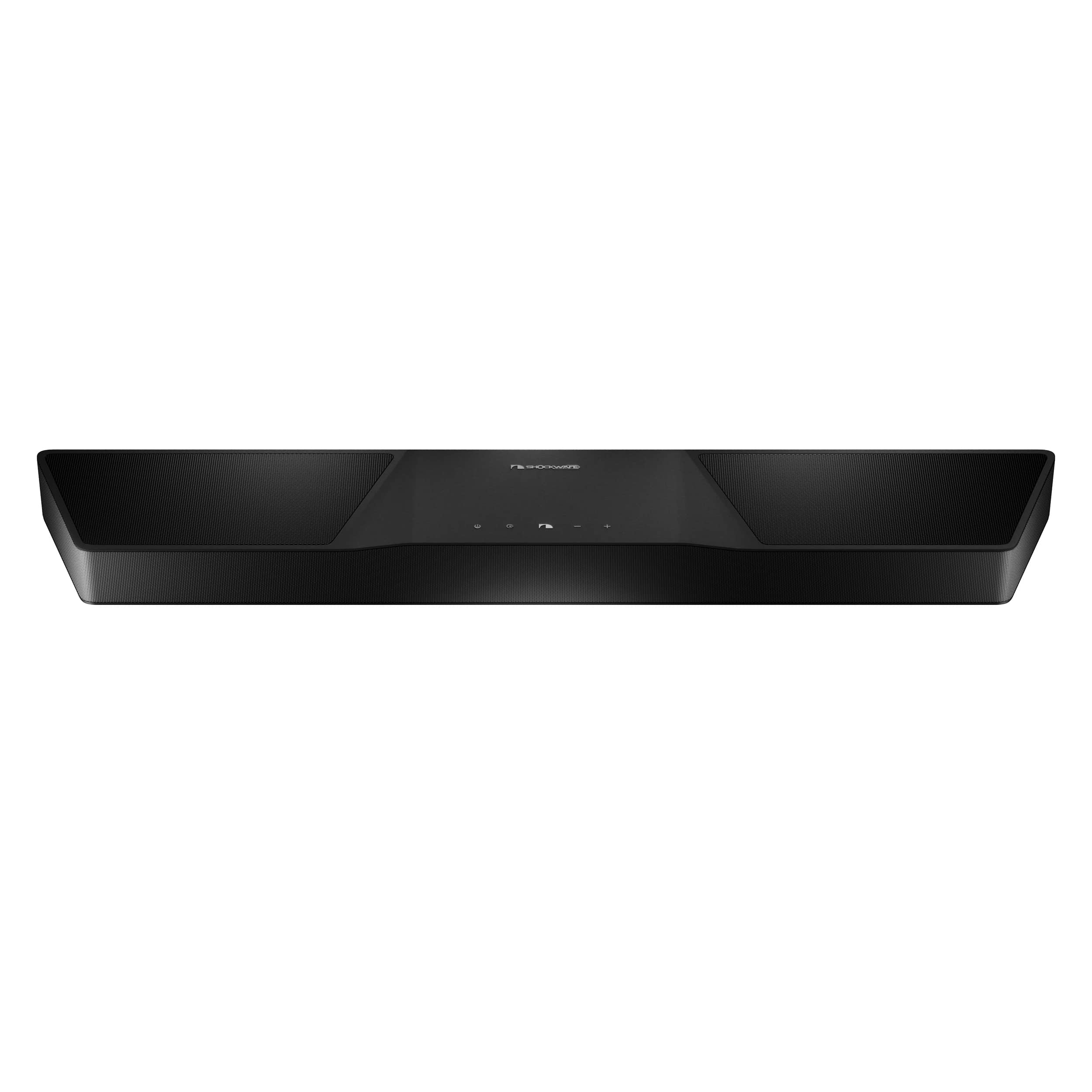 Left. Nakamichi - Shockwafe Wireless 11.2.6-Ch 2300W Dolby Atmos Soundbar w/ Dual 10" Subwoofers, 6 Height Channels, 31 Punktkilde Drivers - Black.