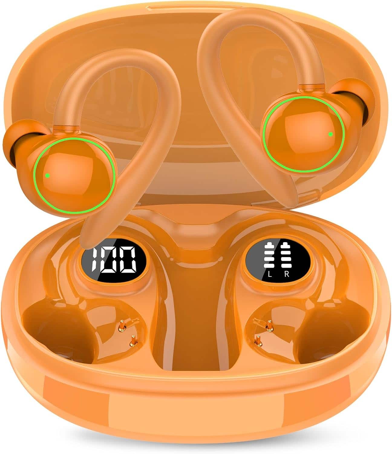 PRIMEPLUS - Wireless Earbuds, Bluetooth 5.4 Sport Earbuds with ENC Noise Cancelling Mic, 48H Playtime, Ear Hooks, Deep Bass - Orange price history on PriceWatchPro