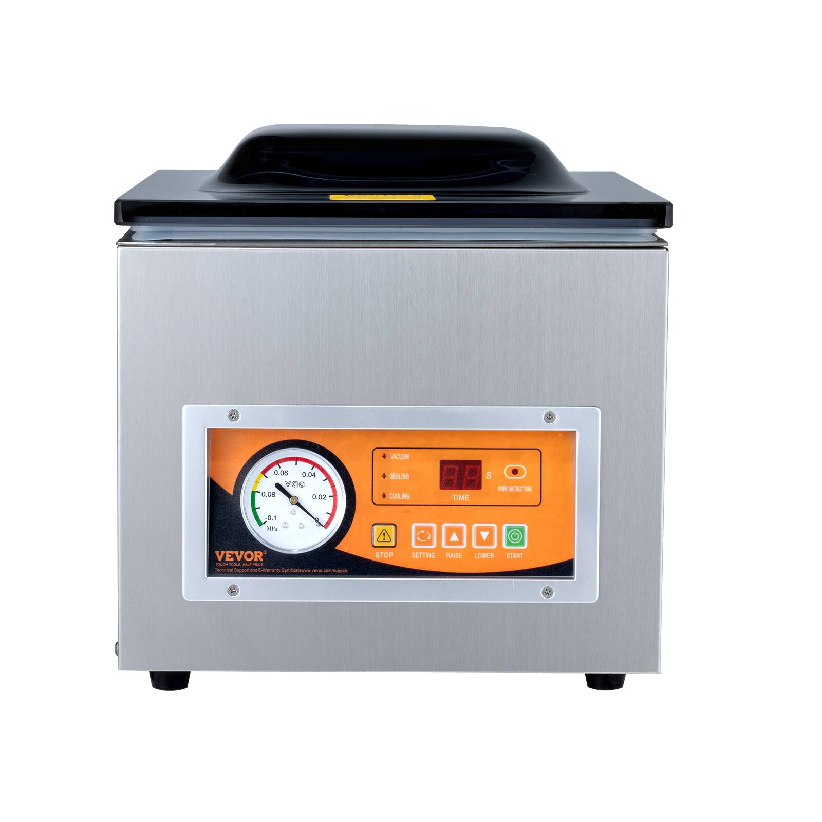 VOLUME, SEALING, COOLING, TIME, STOP, SETTING, RAISE, LOWER, START