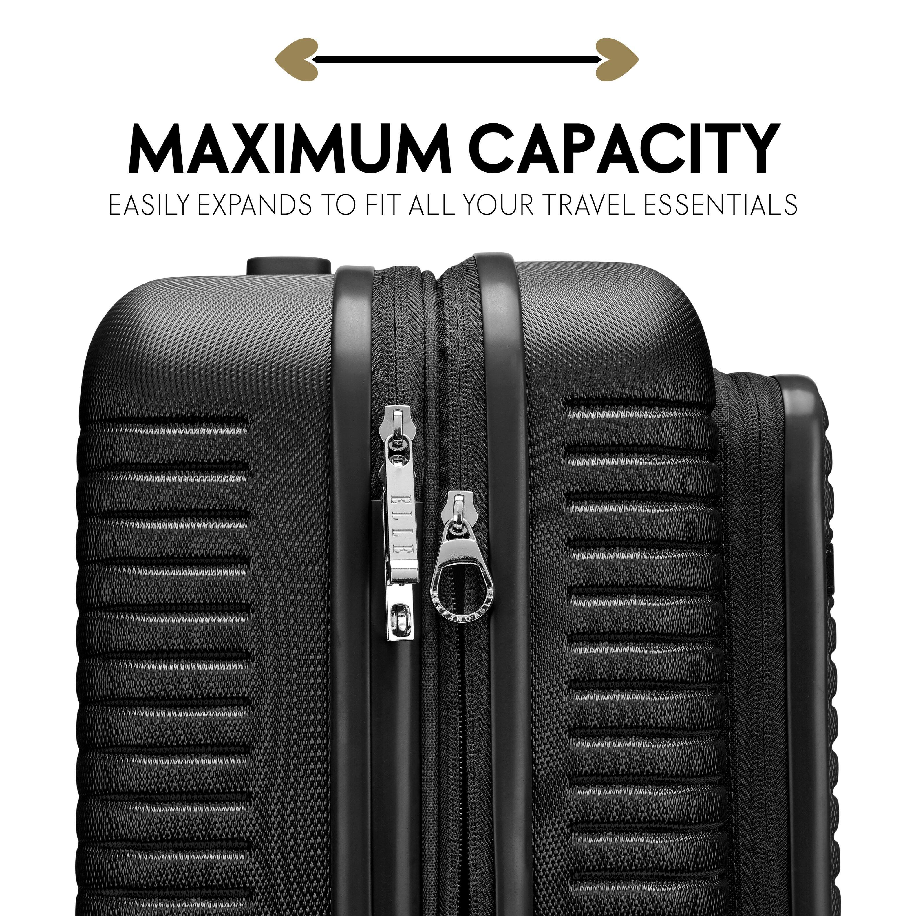 MAXIMUM CAPACITY  
EASILY EXPANDS TO FIT ALL YOUR TRAVEL ESSENTIALS
