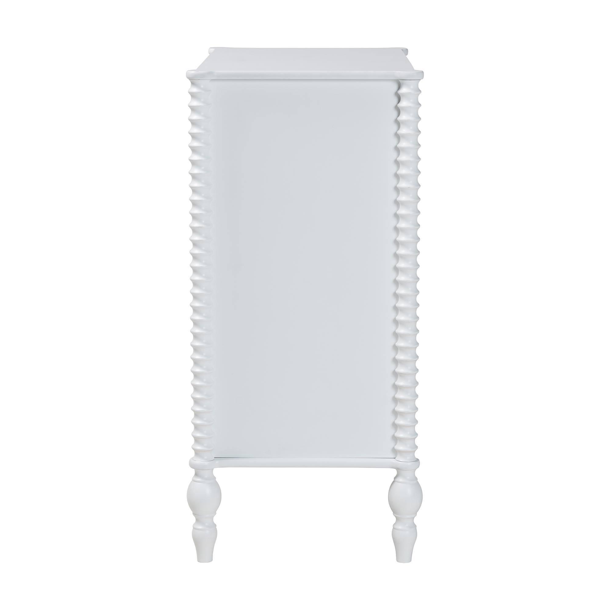 Alt View 1. Baxton Studio - Callison Spindle Chest - 4-Drawer Farmhouse Vertical Cabinet with Turned Accents for Bedroom, - White.