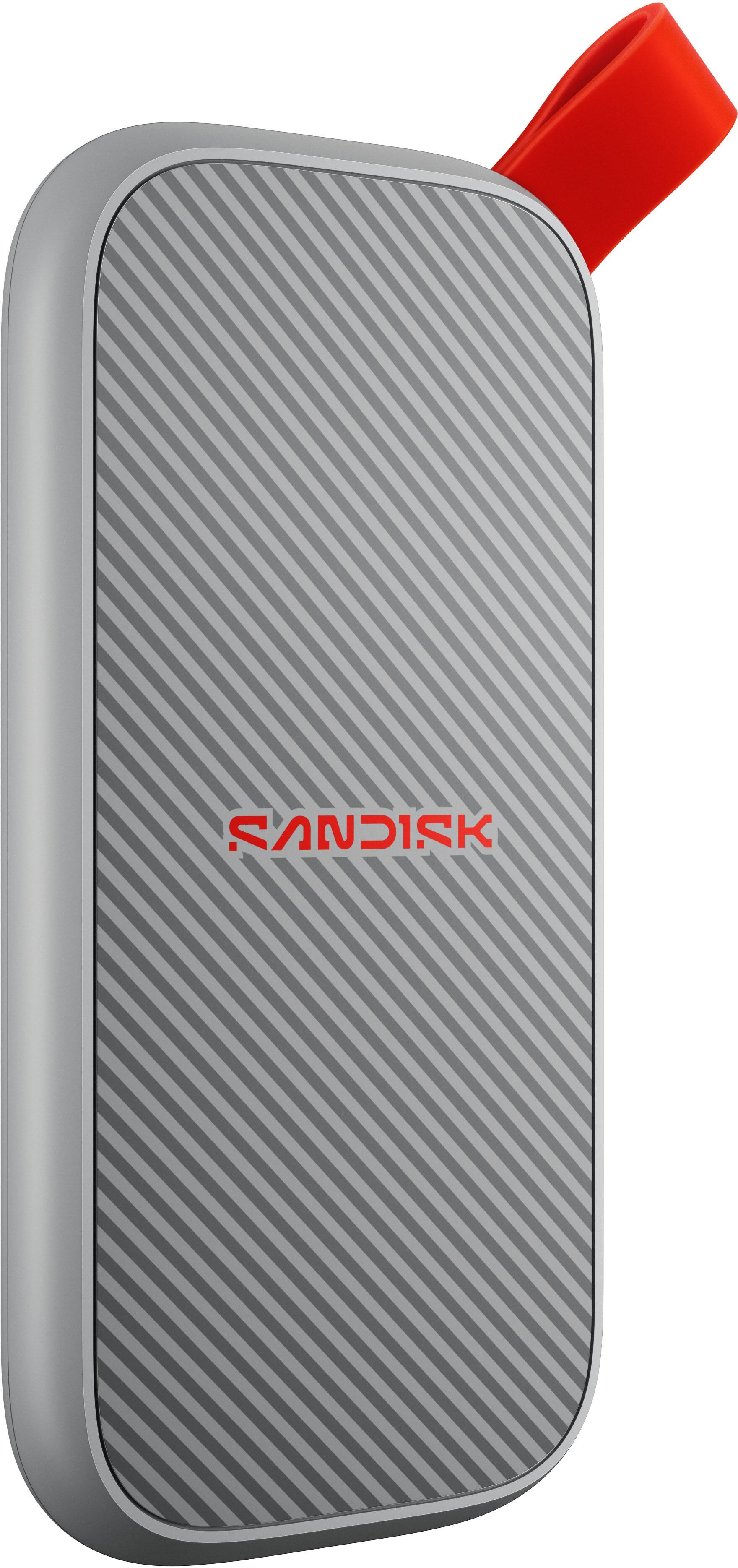 Alt View 1. SanDisk - 2TB External USB 3.2 Gen 2 Type C Portable SSD - Grey.