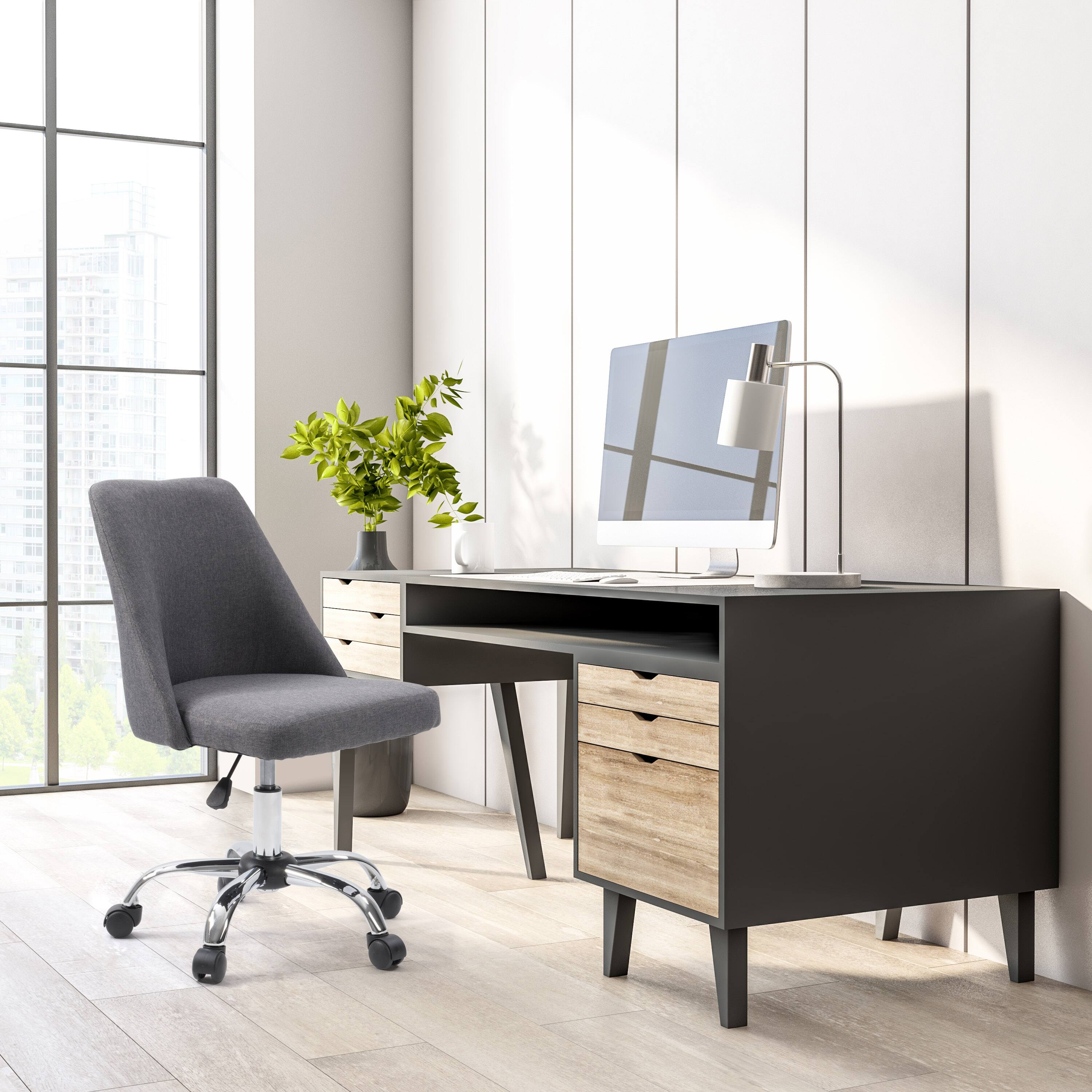 Alt View 16. CorLiving - Marlowe Upholstered Armless Task Chair - Dark Grey.