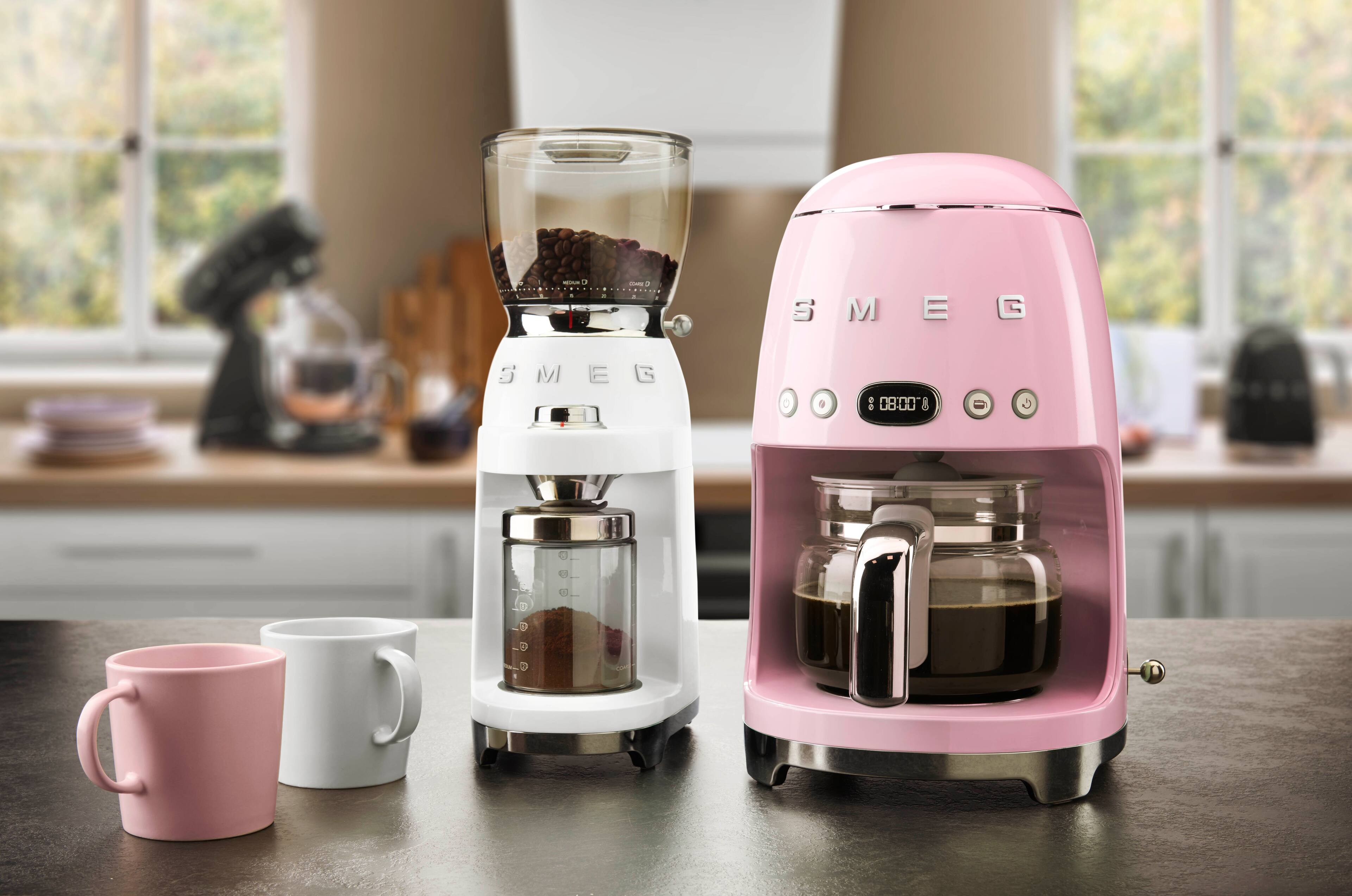 Alt View 1. SMEG - DCF02 Drip 10-Cup Coffee Maker - Pink.