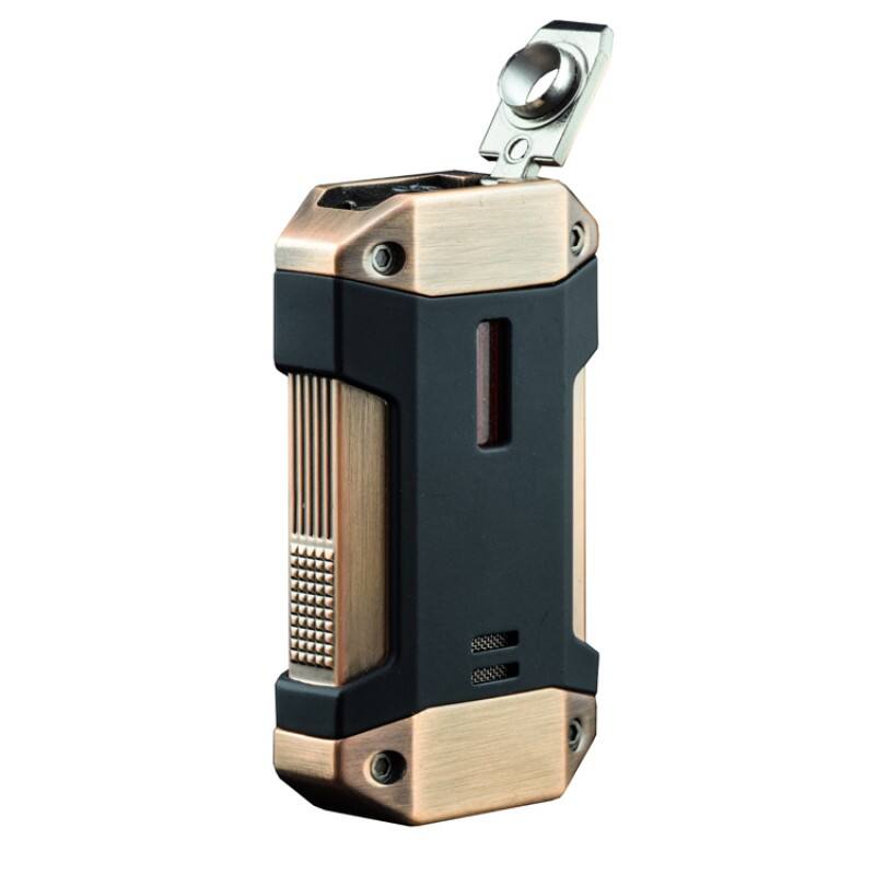 Left. Prestige - Galleon Triple Flame Torch Lighter (Copper) - Copper & Black Finish.