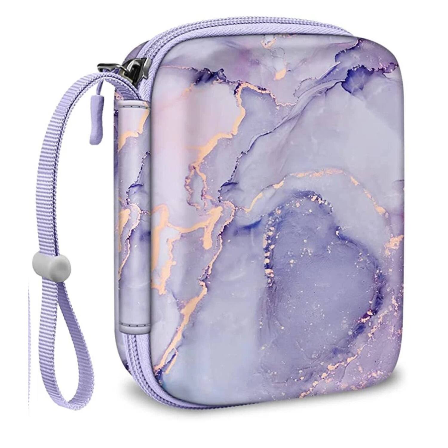 Front. Stock Preferred - Shockproof Carrying Case for Canon Ivy Mini Photo Printer & CLIQ Instant Camera - Lilac Marble.