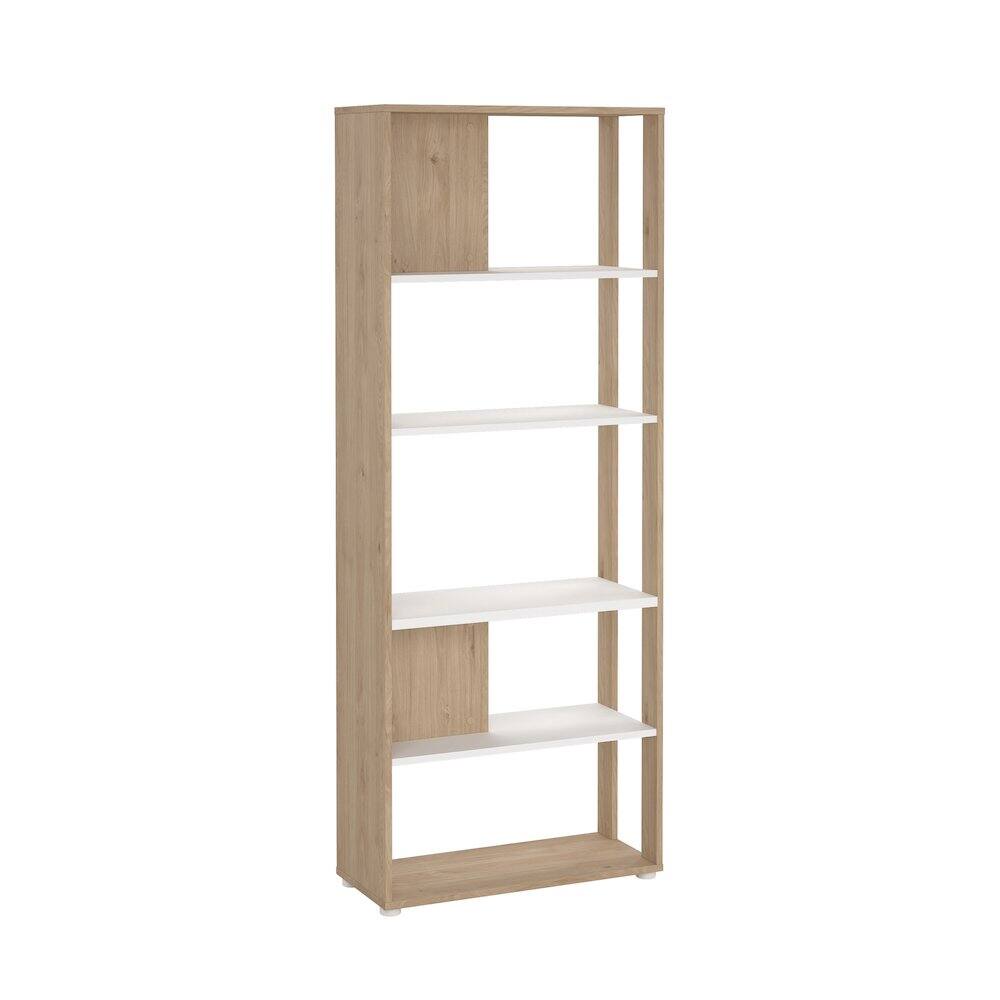 Left. Tvilum - Sign 5 Shelf Bookcase Room Divider, Jackson Hickory/White - Brown.