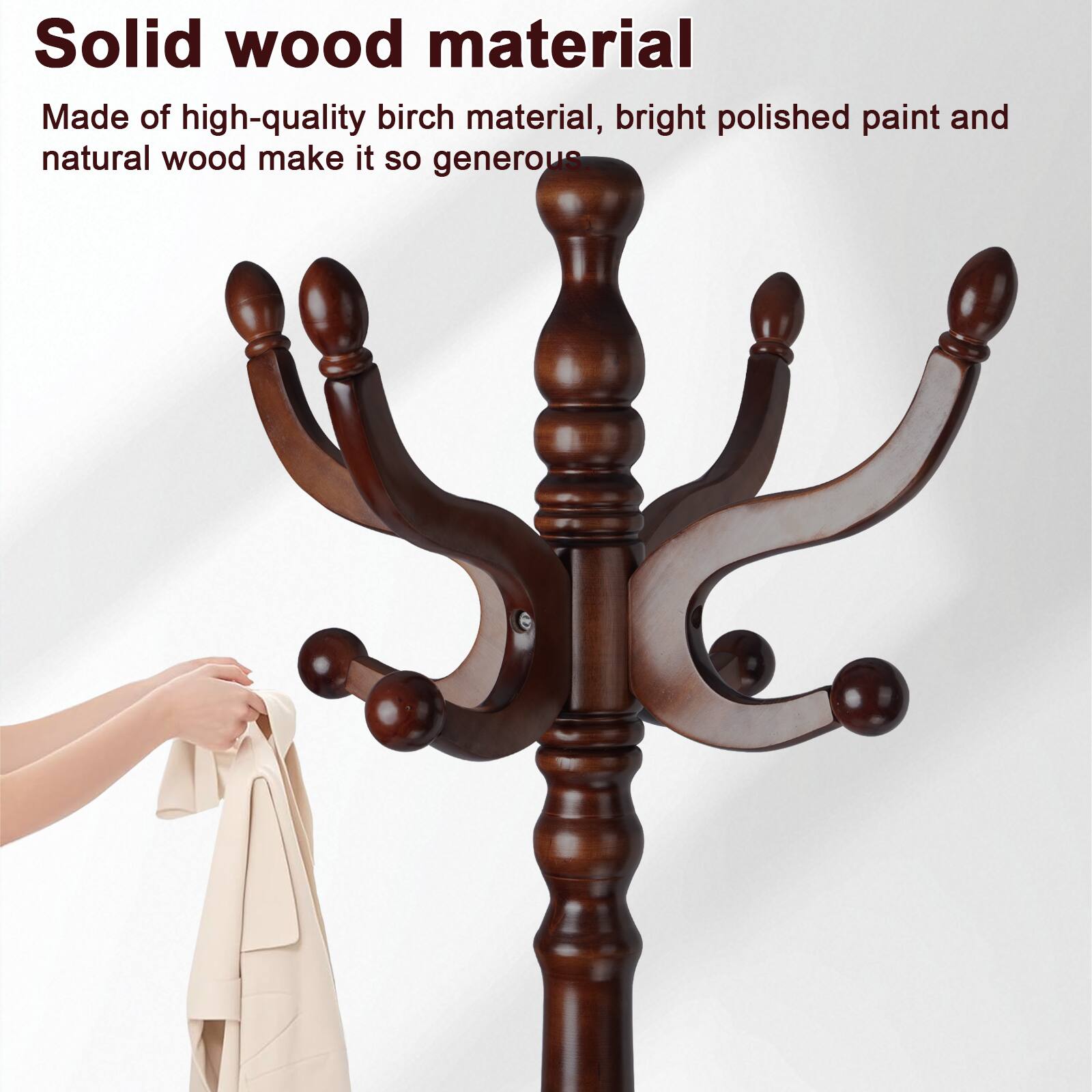 Solid wood material

Made of high-quality birch material, bright polished paint and natural wood make it so generous