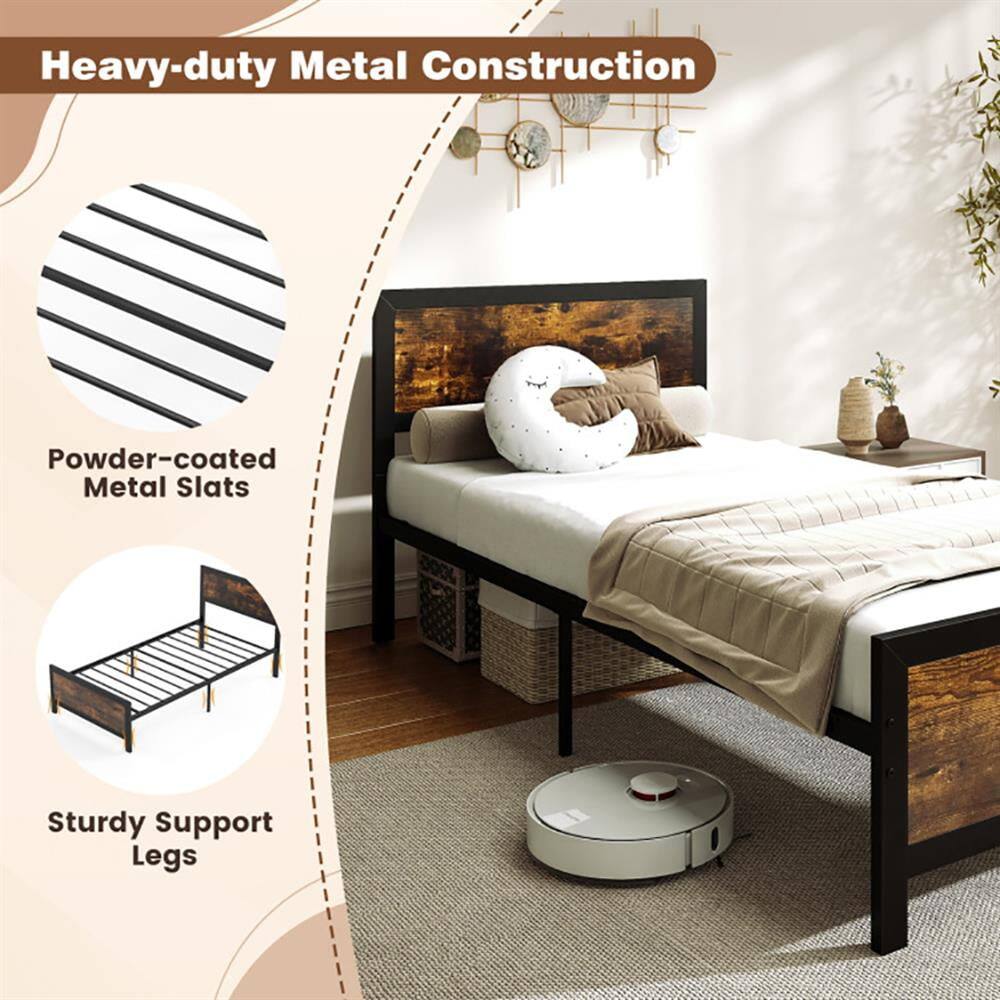 Heavy-duty Metal Construction

- Powder-coated Metal Slats
- Sturdy Support Legs