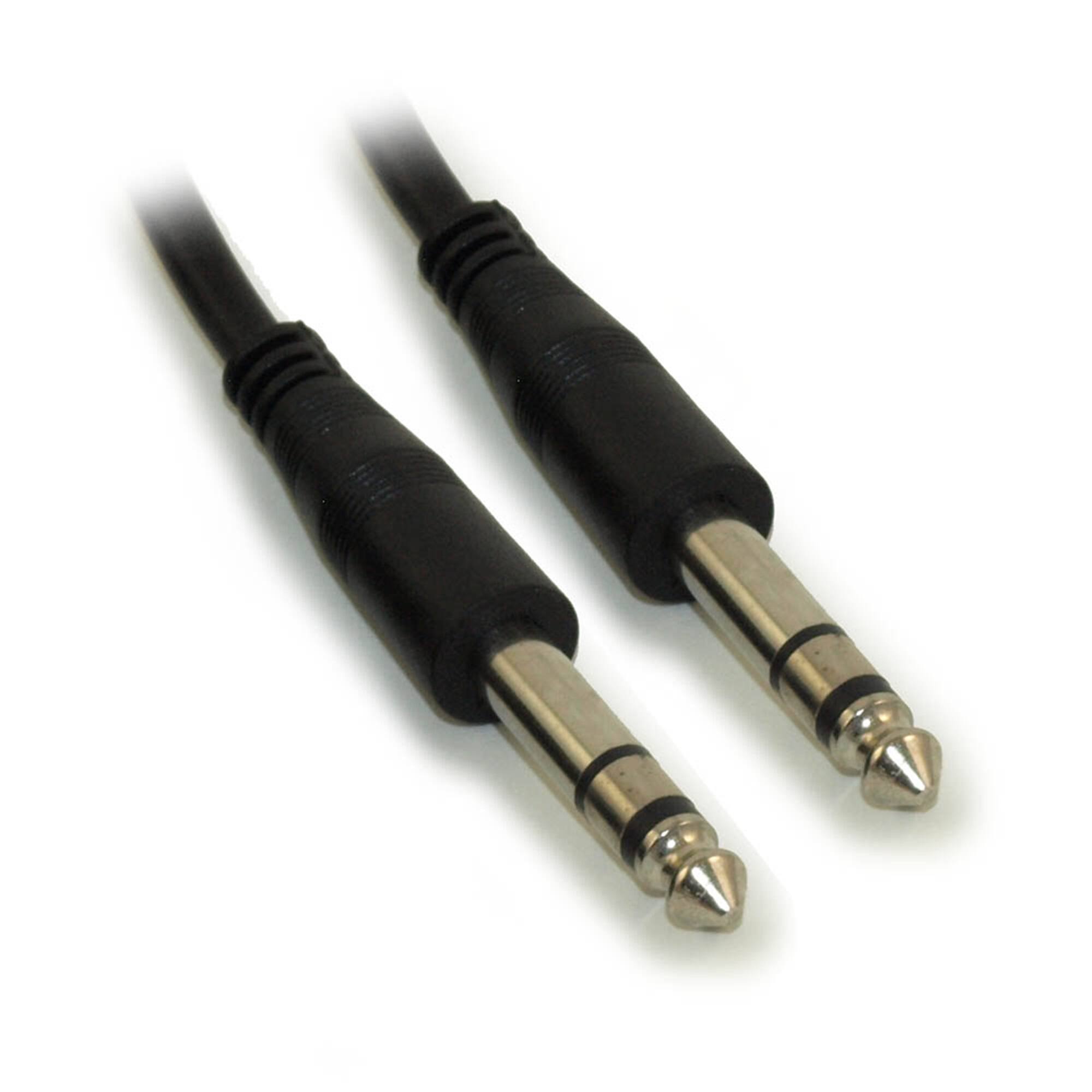 Angle. Vivitar - 10ft 1/4" Stereo TRS Phone Cable, Male to Male, 28AWG, Nickel Plated - Black.
