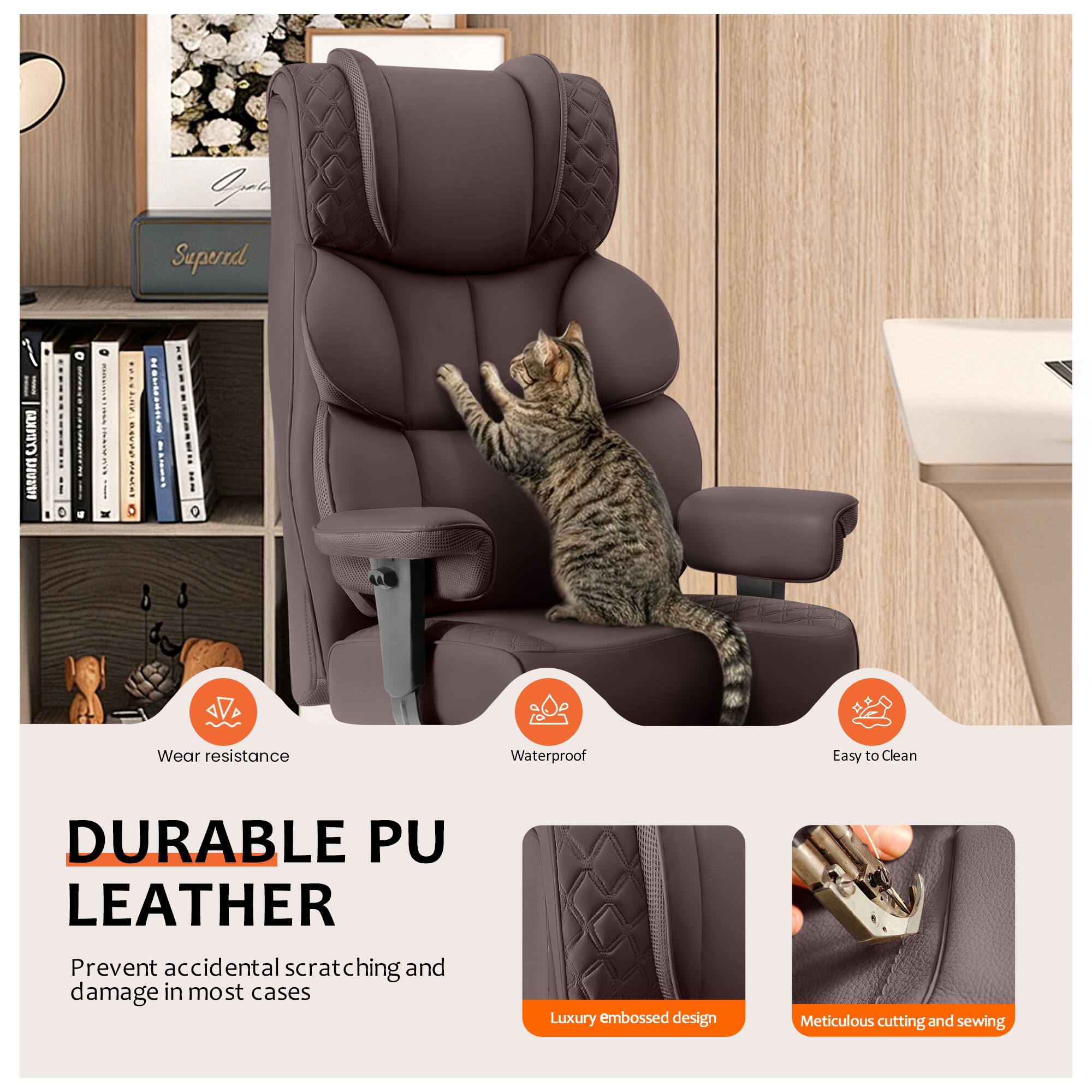 - Wear resistance
- Waterproof
- Easy to Clean
- DURABLE PU LEATHER
- Prevent accidental scratching and damage in most cases
- Luxury embossed design
- Meticulous cutting and sewing