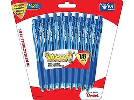 Pentel - WOW! Retractable Ballpoint Pens, Medium Point, 18 Pack - Blue Ink