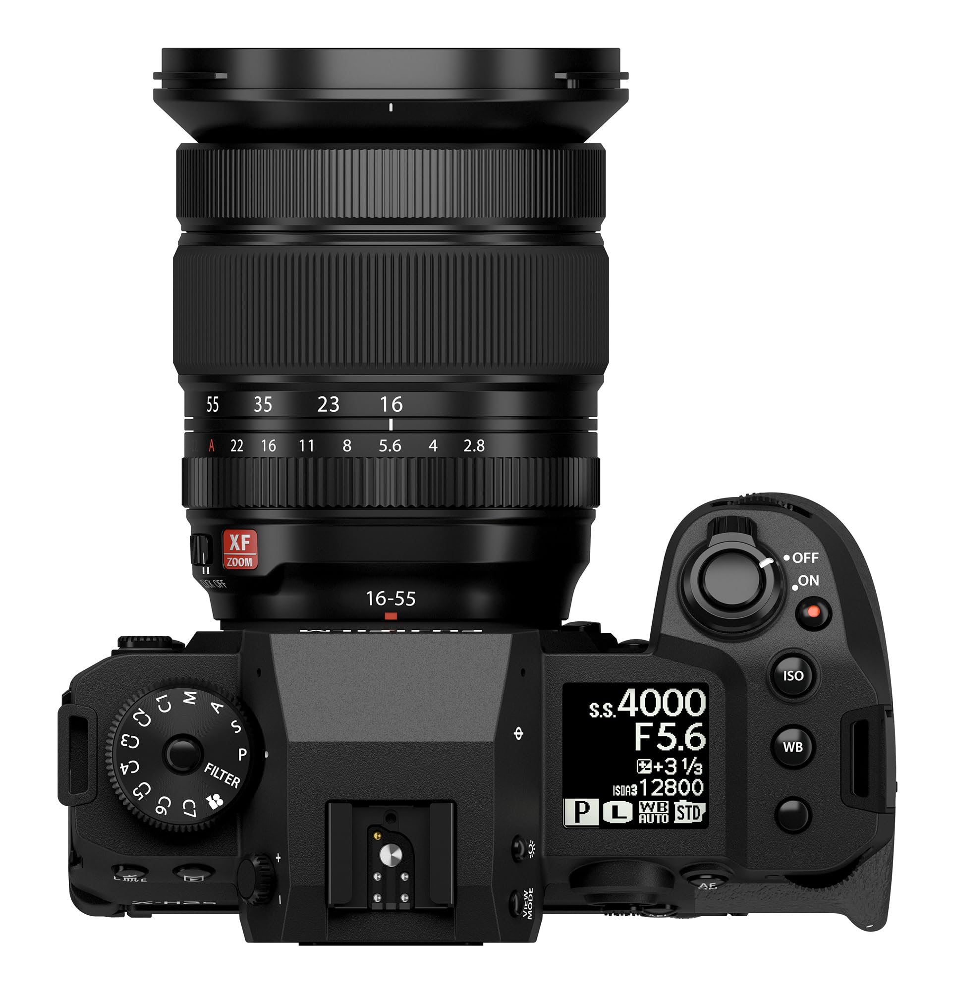 55 35 23 16  
A 22 16 11 8 5.6 4 2.8  
XF 200M  
16-55  
OFF ON  
C1 M A C2 S C3 P C4 FILTER C5  
it 9 o 4  
S.S. 4000 F5.6  
3 31/3 ISOR3 12800  
P WB 2 L AUTO STD ISO WB