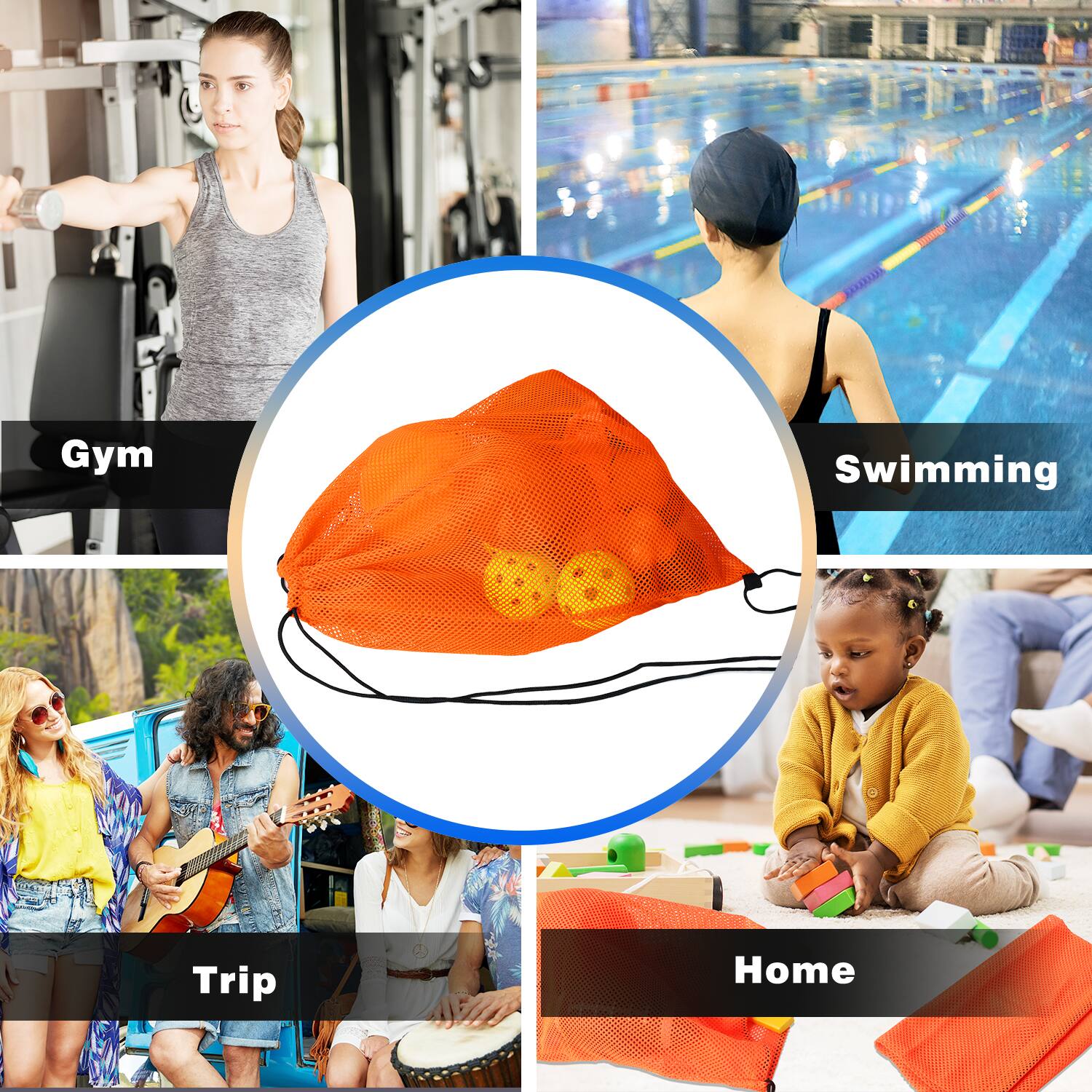 Gym, Swimming, Trip, Home