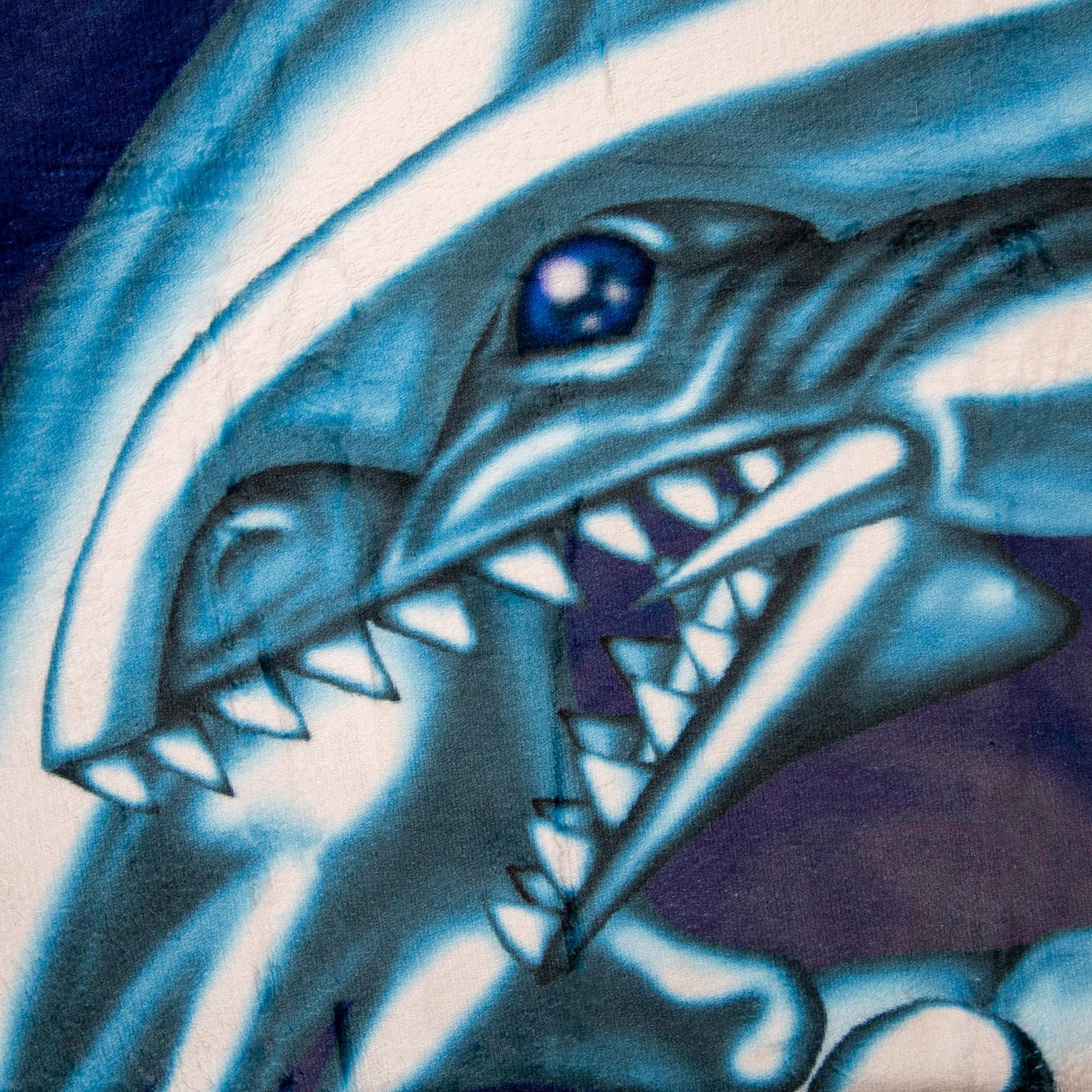 Alt View 1. Surreal Entertainment - Yu-Gi-Oh! Blue-Eyes White Dragon Card Fleece Throw Blanket | 45 x 60 Inches - Gold.