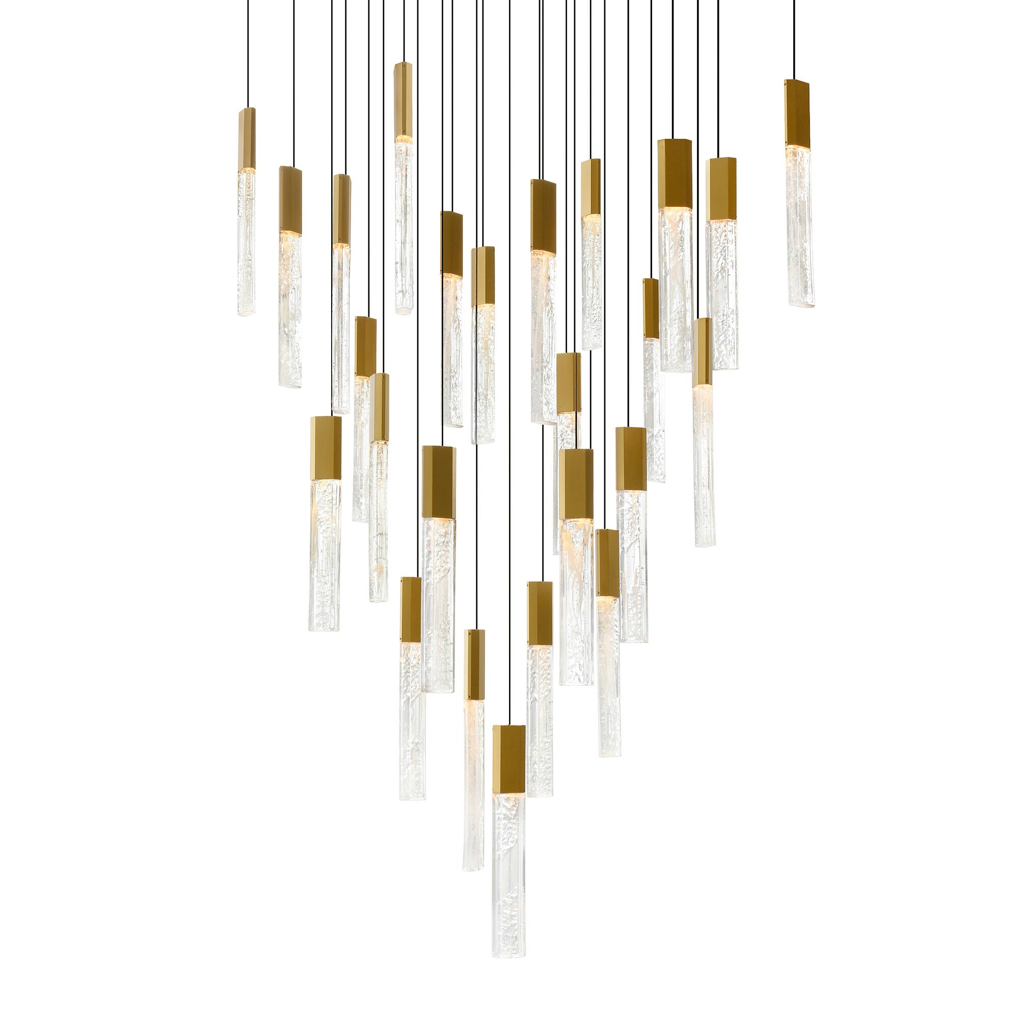 Angle. CWI Lighting - Greta Integrated LED Brass Chandelier - Brass.