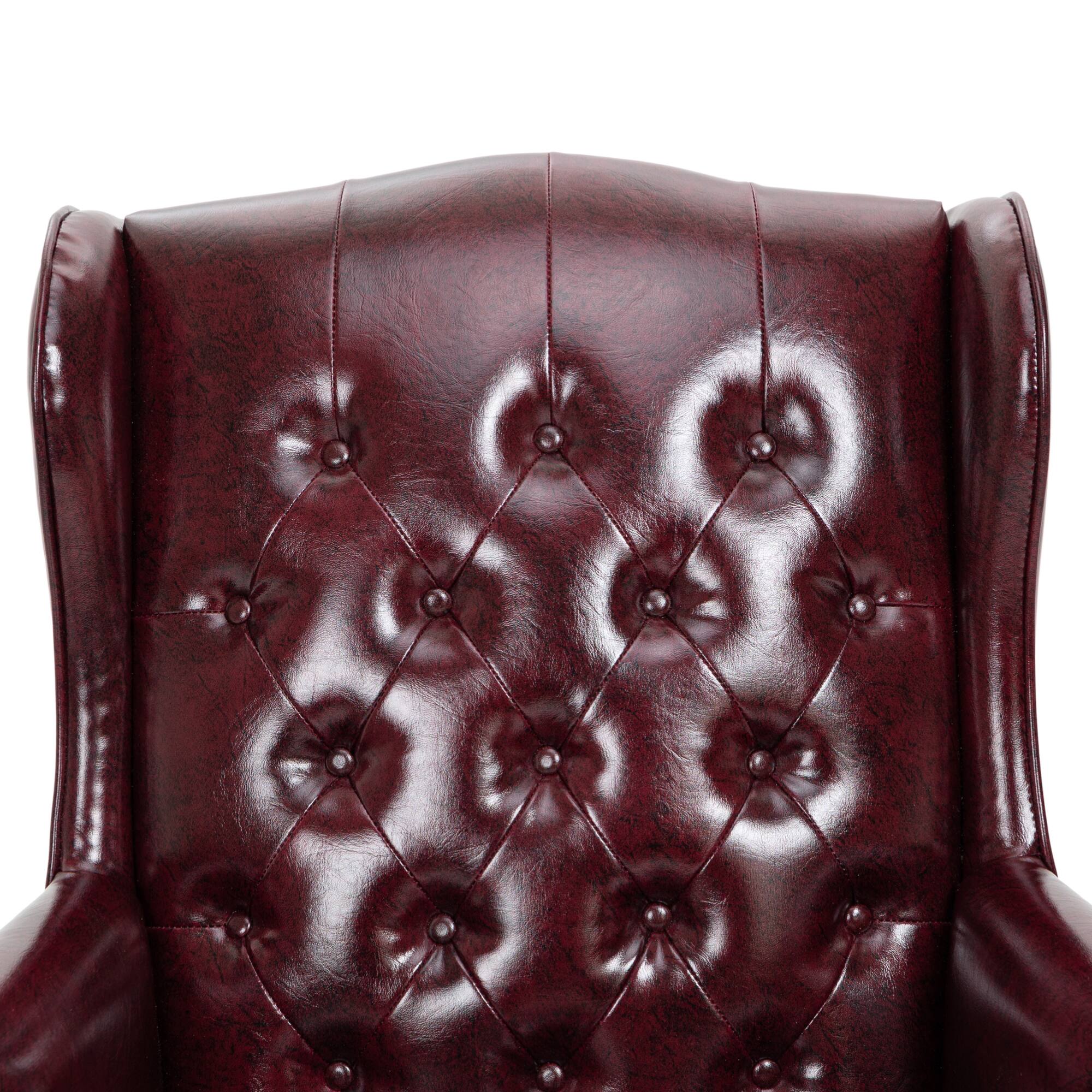 Alt View 2. GOODSILO - Premium High-Back Executive Office Chair with Ergonomic Support and Smooth-Rolling Casters Leather Design - Burgundy.