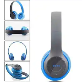 Stock Preferred - Wireless Bluetooth Headphones with Mic - Blue