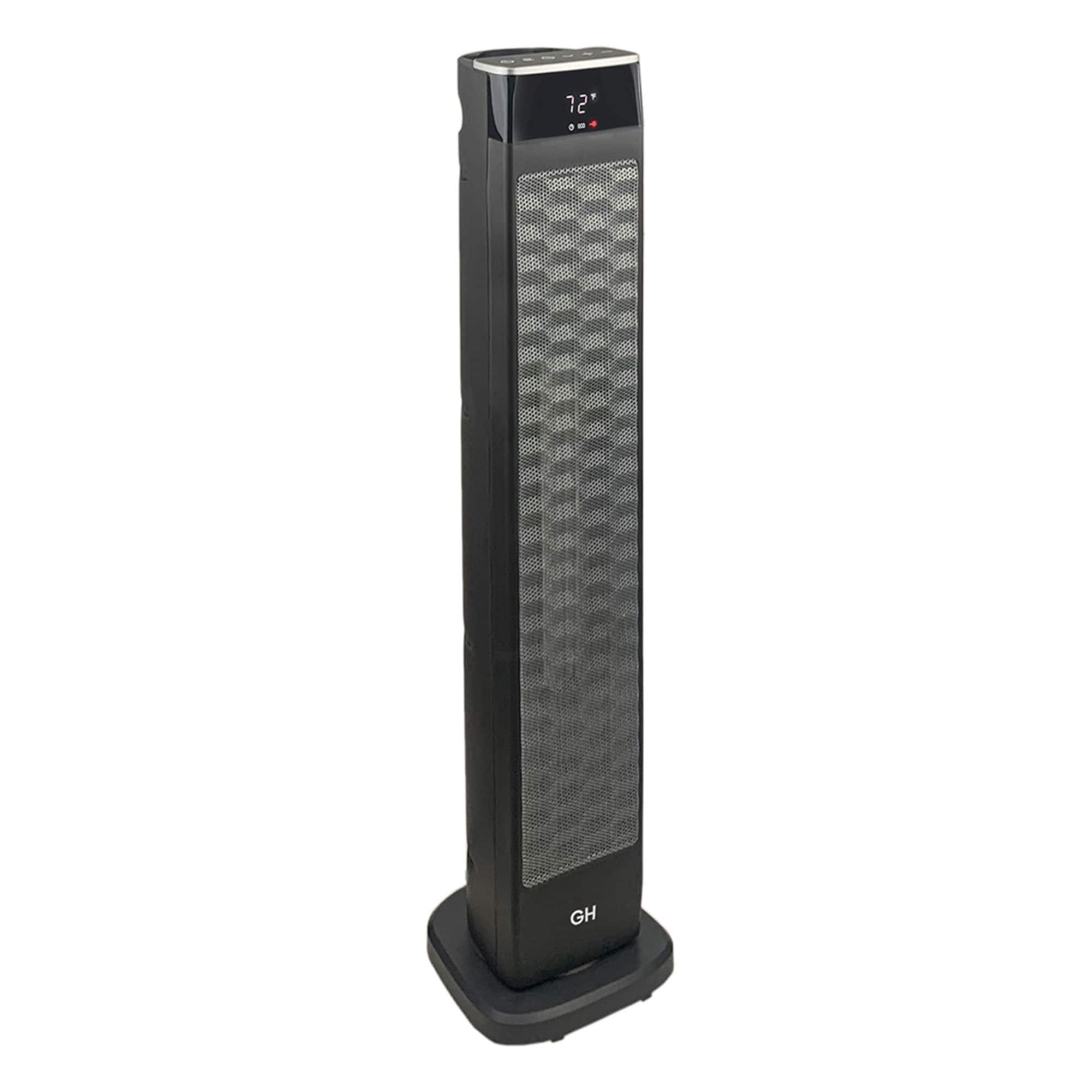 Good Housekeeping - 30" Ceramic Tower Space Heater with Remote, Oscillating - Black