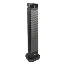Good Housekeeping - 30" Ceramic Tower Space Heater with Remote, Oscillating - Black