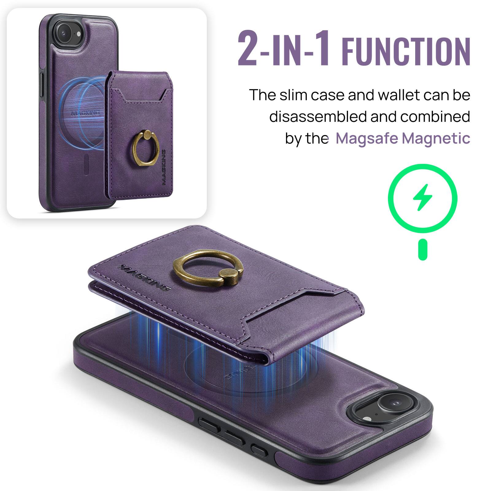 MAGKING SNDIEYA 2-IN-1 FUNCTION  
The slim case and wallet can be disassembled and combined by the Magsafe Magnetic