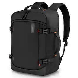 Sharper Image - Travel Backpack, 23L TSA Flight Approved Weekender Travelling Bag, Fits 17” Laptop, Water Resistant - Black