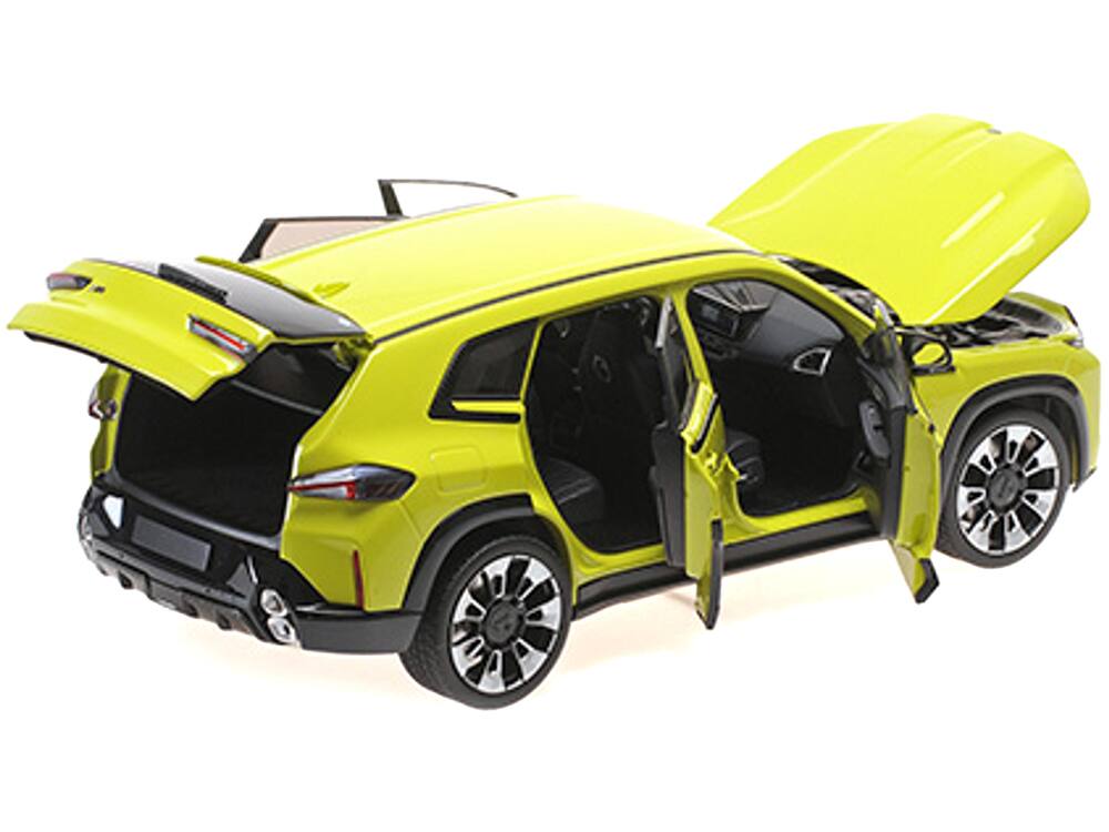 Left. Minichamps - 2023 BMW XM Yellow with Black Stripes 1/18 Diecast Model Car by Minichamps - Yellow with Black.