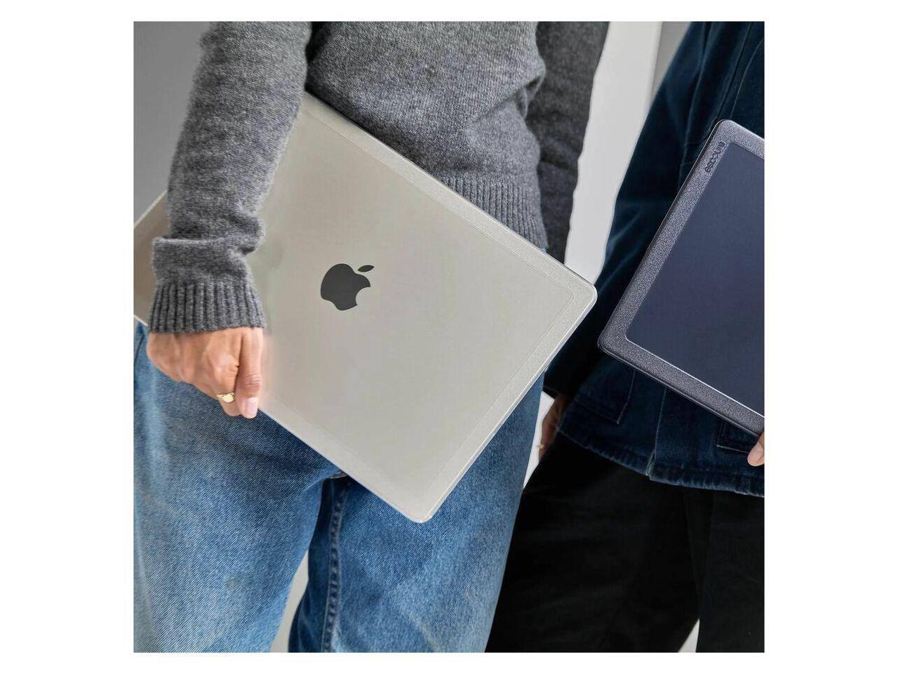 Alt View 5. Incase - Incase Edge Hardshell Case for 14" MacBook Pro (M1-M4, 2021-2024) - Clear Matte, Scratch & Fingerprint Resistant - Gray/Clear.