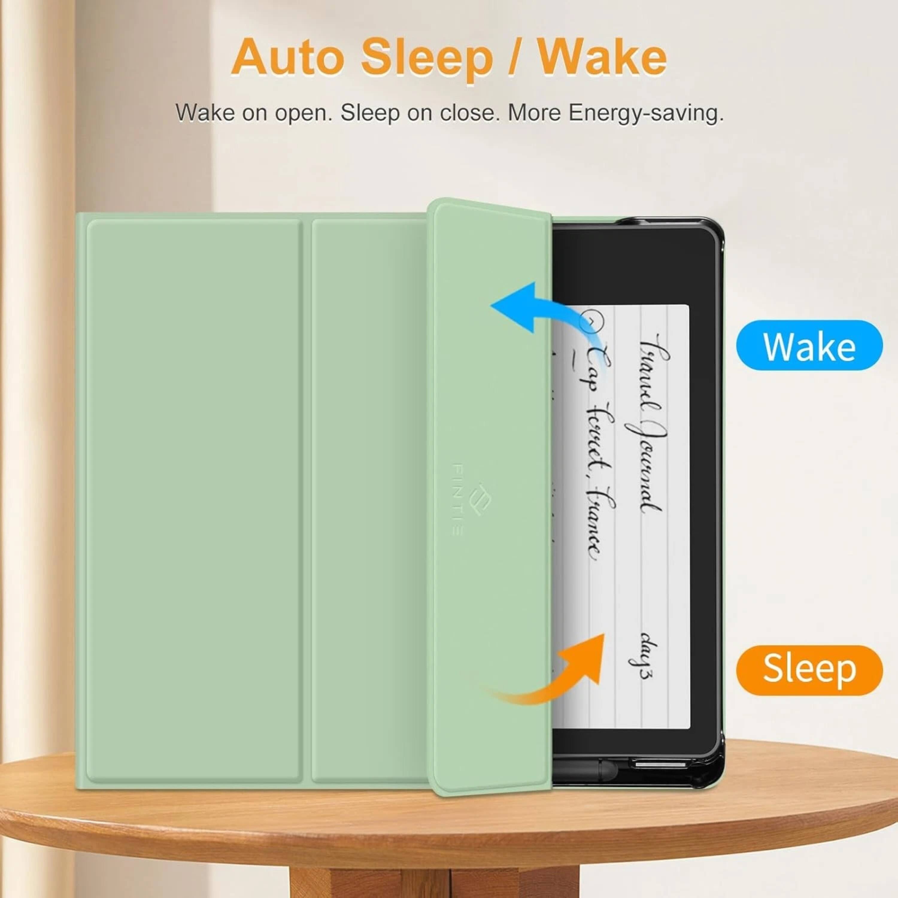 Auto Sleep / Wake  
Wake on open. Sleep on close. More Energy-saving.  

Wake  
Sleep