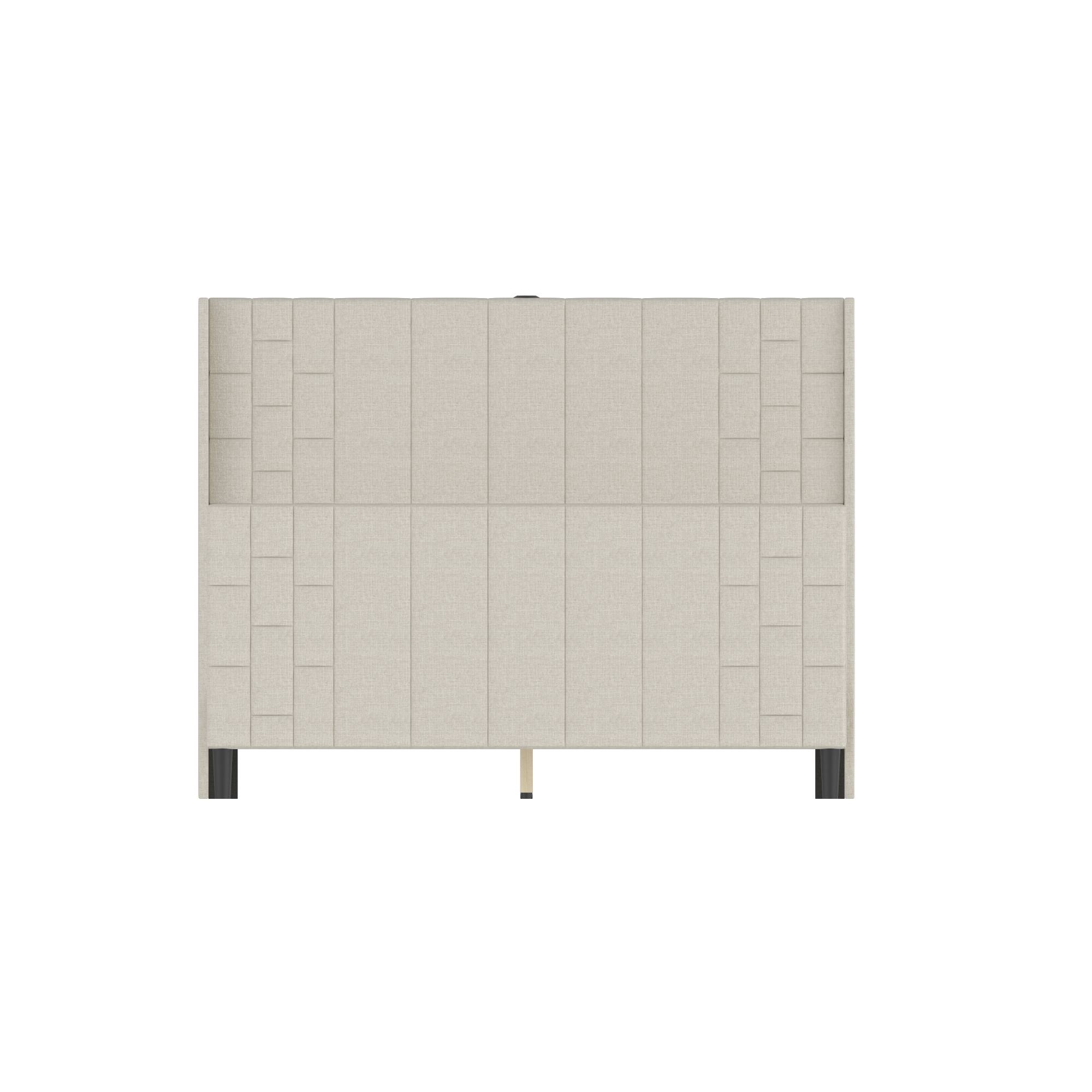 Front. Famapy - Famapy Upholstered Bed Frame: USB - Equipped, Reinforced Slats & Modern Design - White.