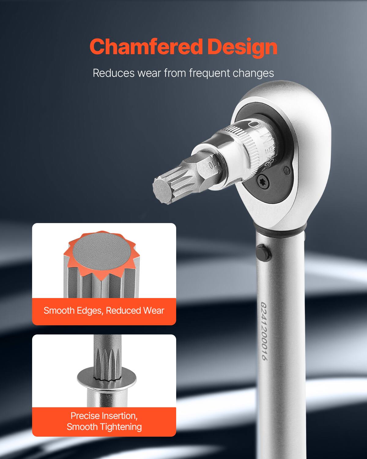 Chamfered Design  
Reduces wear from frequent changes  

Smooth Edges, Reduced Wear  

Precise Insertion, Smooth Tightening